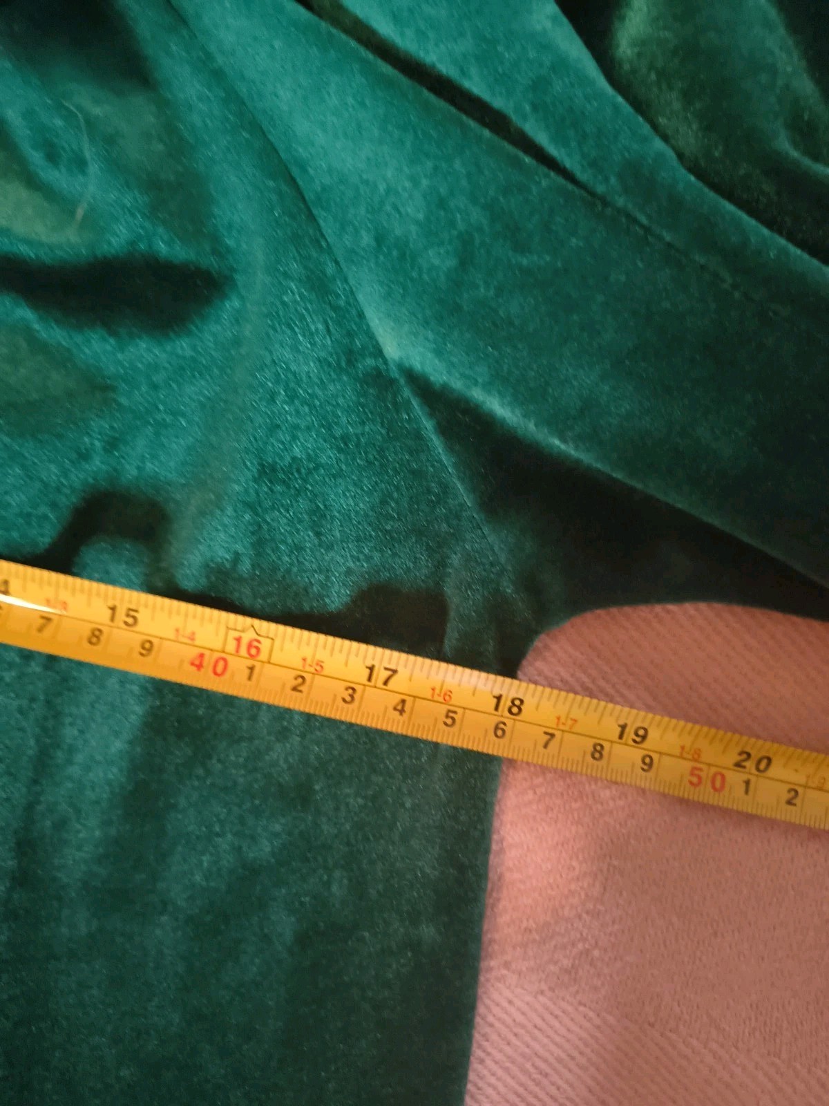Vintage Appel Green Velvet Nightgown Plaid Ruffle Trim Cottagecore S/M -DP36