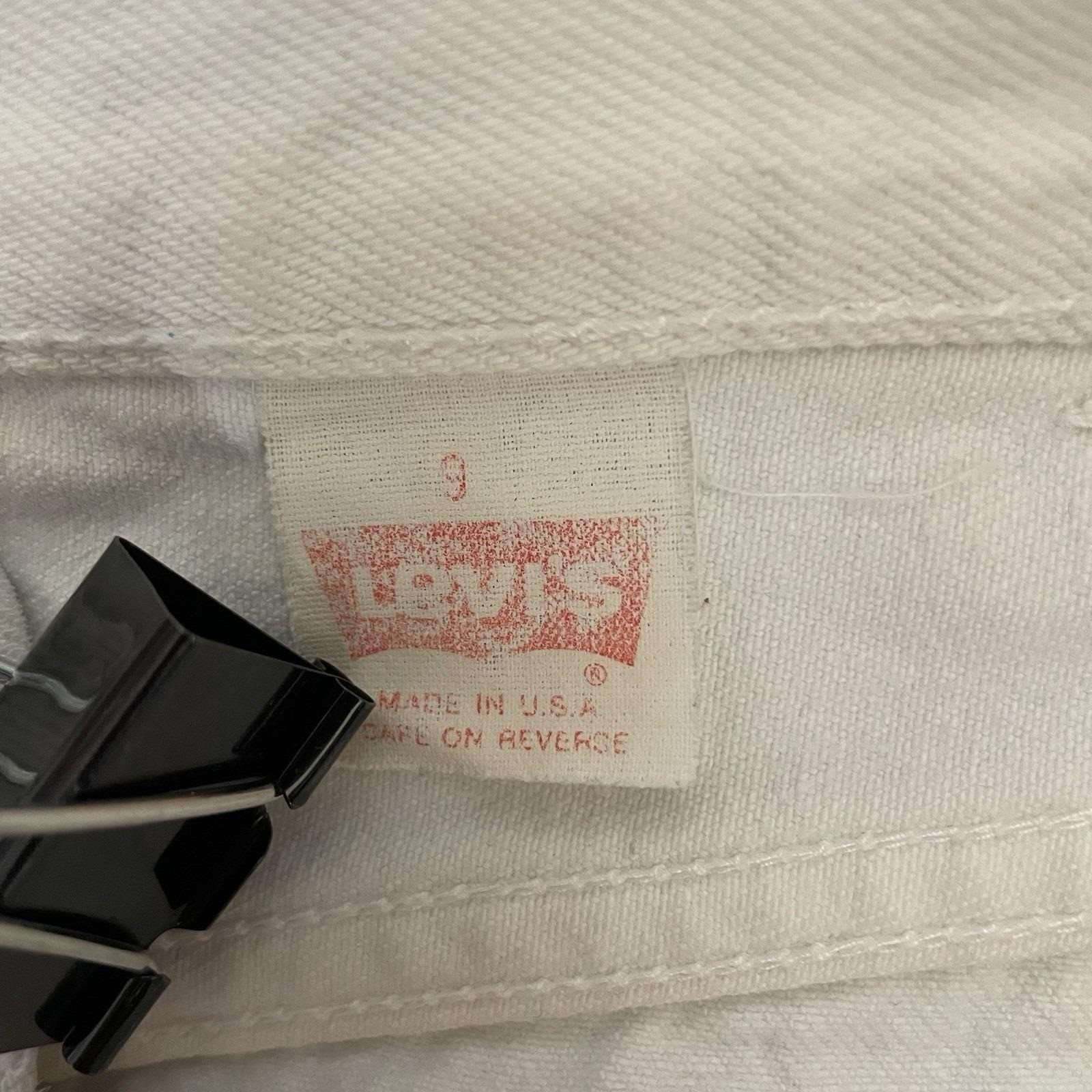 Vintage Levi’s Button Fly Jeans Paper Patch 70’s USA Size 9 White Denim 25×27