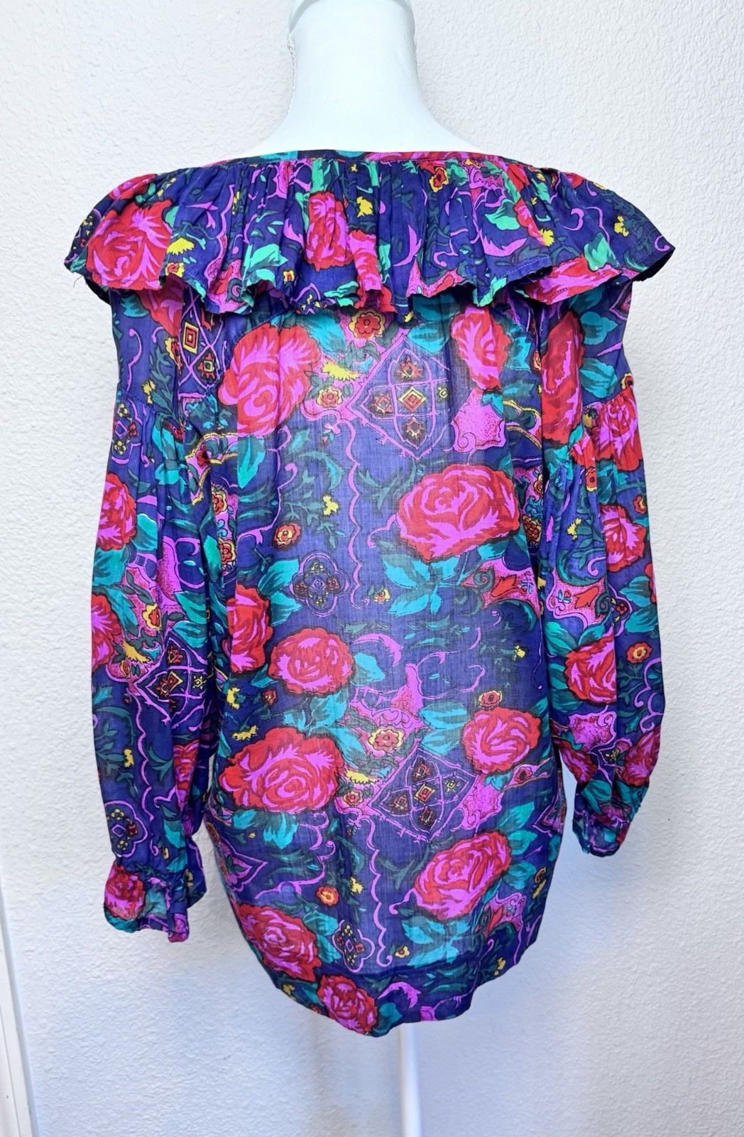 Vintage Speed Limit MPH Women’s SZ M Ruffle Blouse Floral Y2K Boho 90s