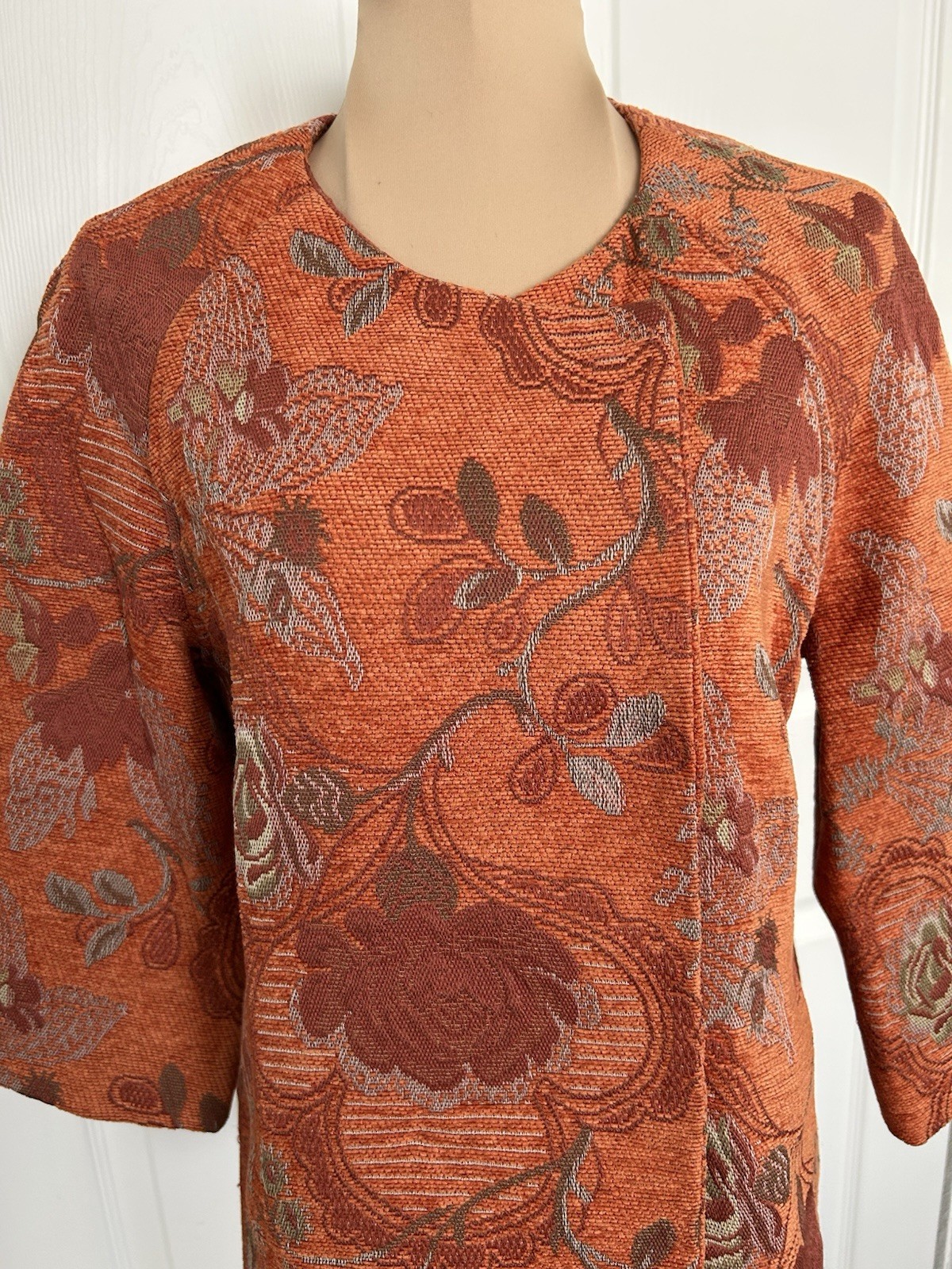 Harve’ Benard Women’s Vintage Orange Tapestry Blazer Jacket Size 4