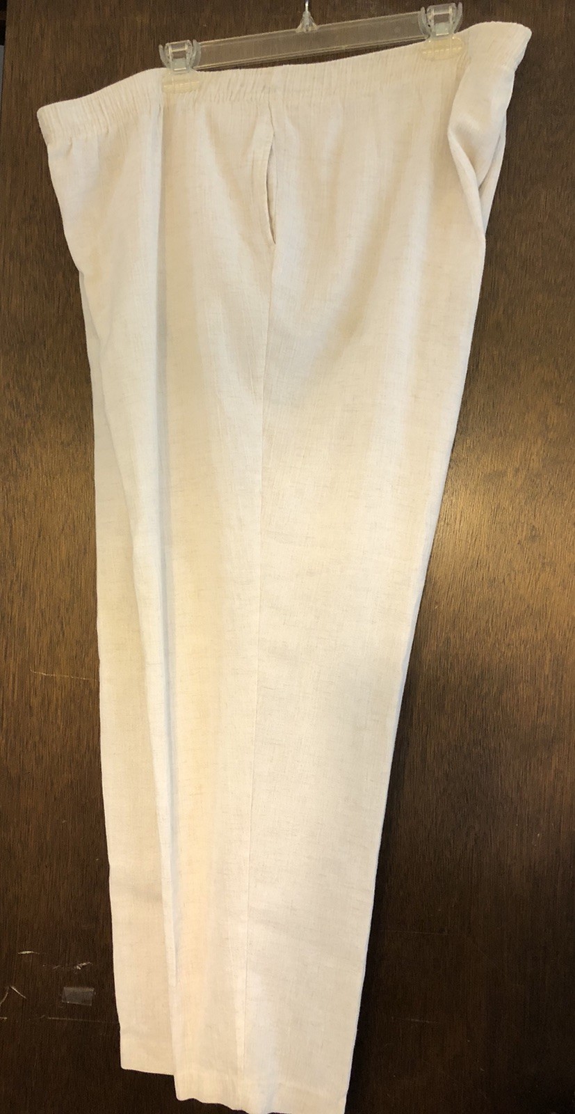 Women’s Plus Size 20W Ivory Poly- Rayon 42” Waist 28” Inseam Pants Season Ticket