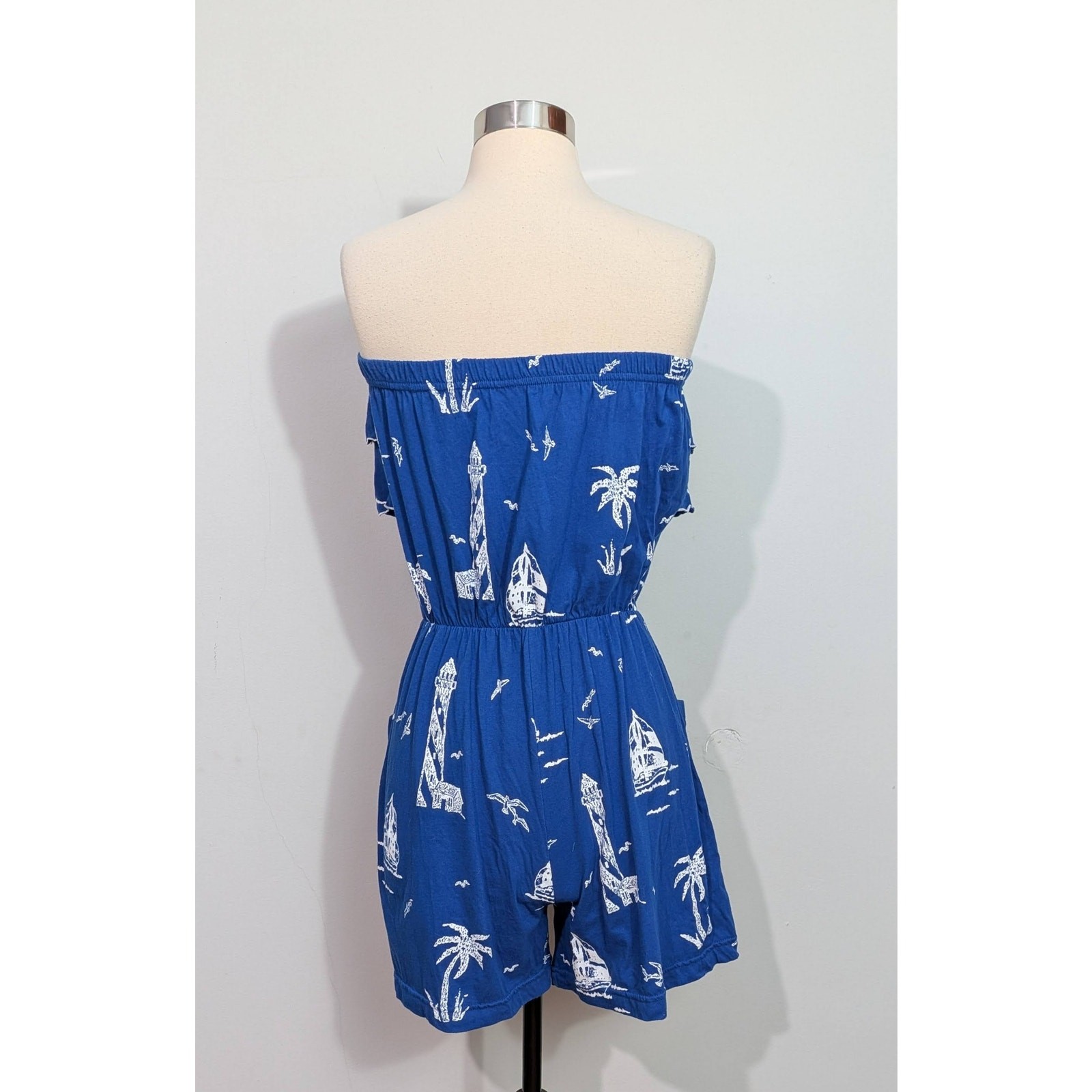 Gloria’s Fashions Tropical 80s Strapless Romper
