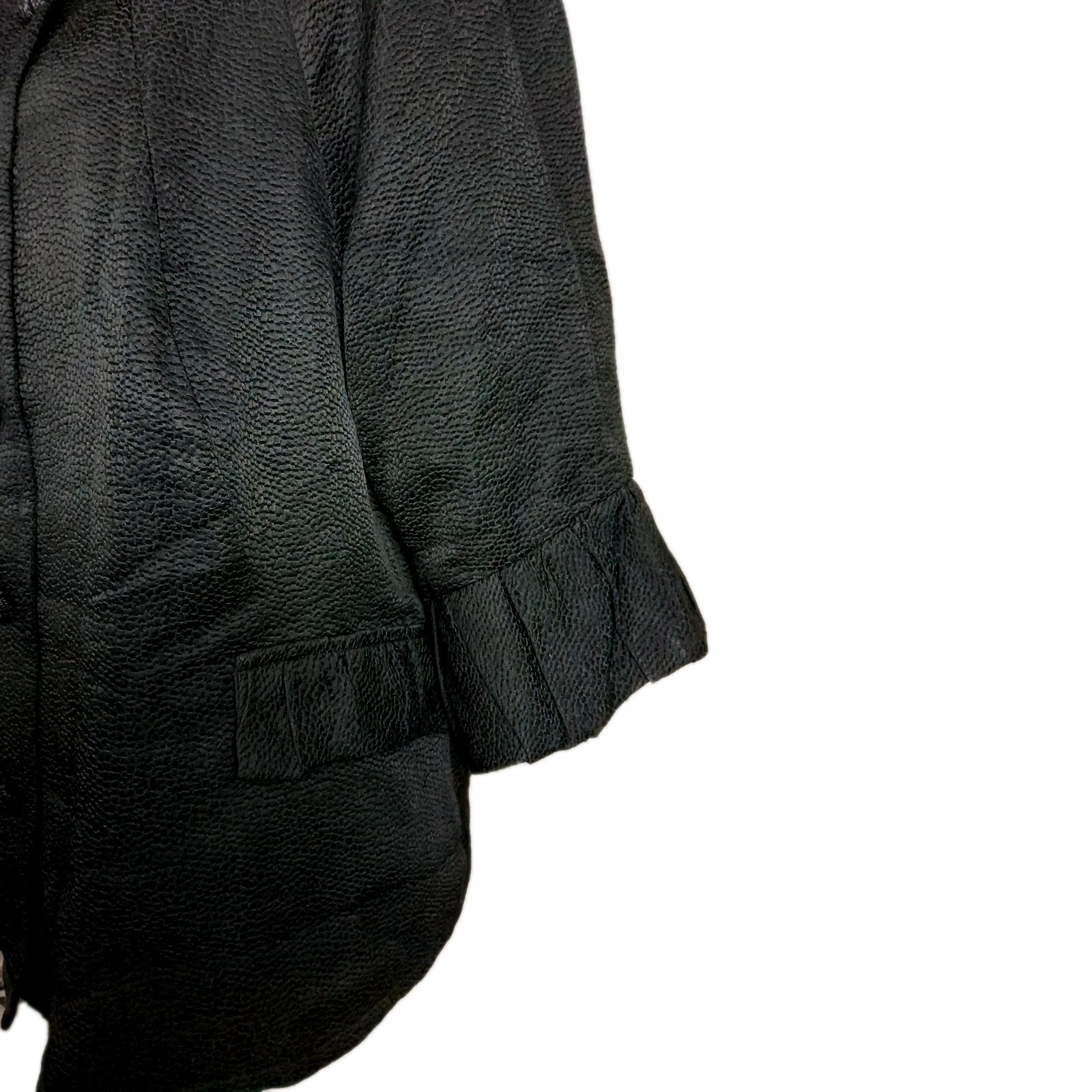 Plus Size Y2K Textured Silk Blend Evening Jacket Black ECI New York 20W