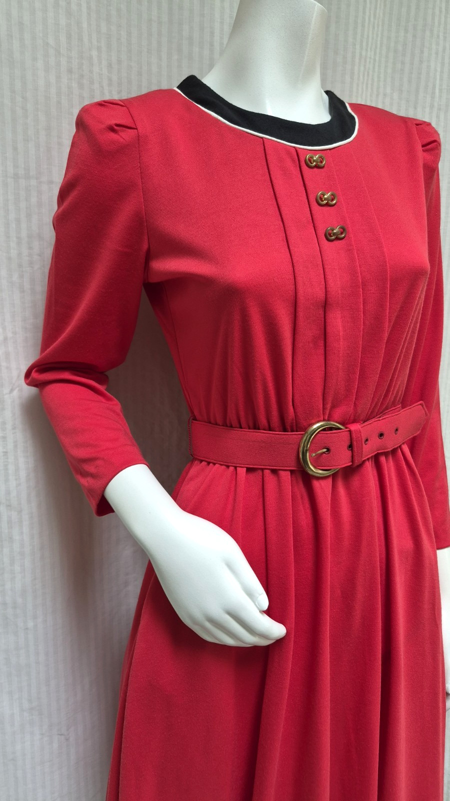 NWT Vintage 1980s TABBY CALIFORNIA Red Dress with BELT – Size M