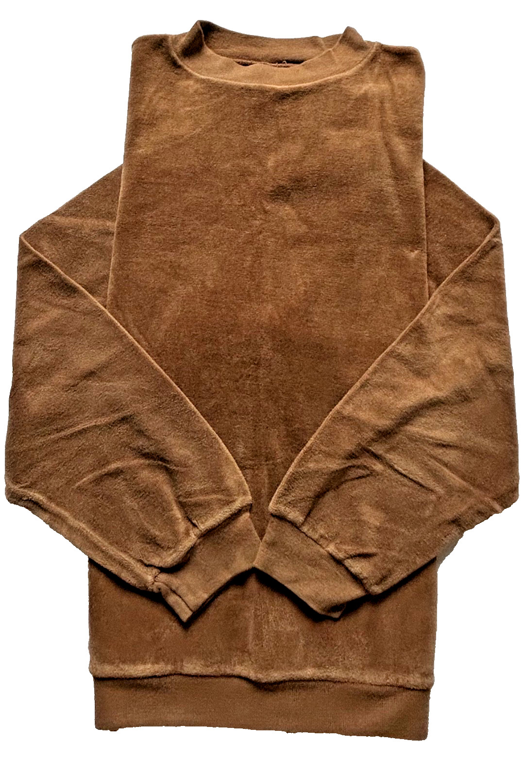 VINTAGE 80s Catalina Cali VELOUR Plush Pullover Sweatshirt Womens XL Camel Brown