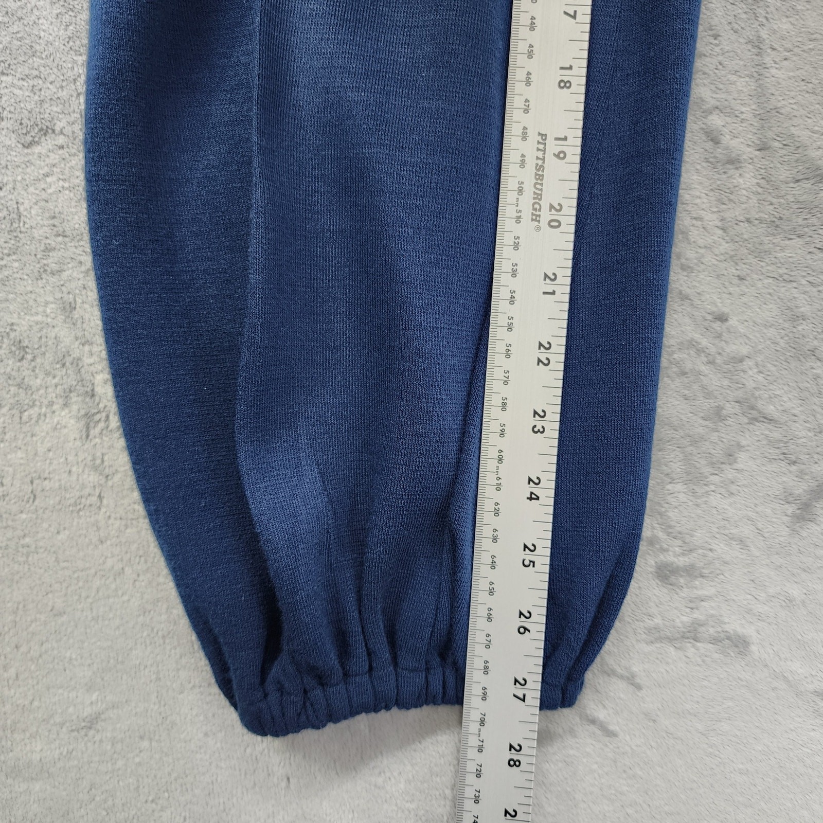 Vintage Batik High Rise Front Metal Zip Knit Jogger Pant Size 48 12 Blue Stretch