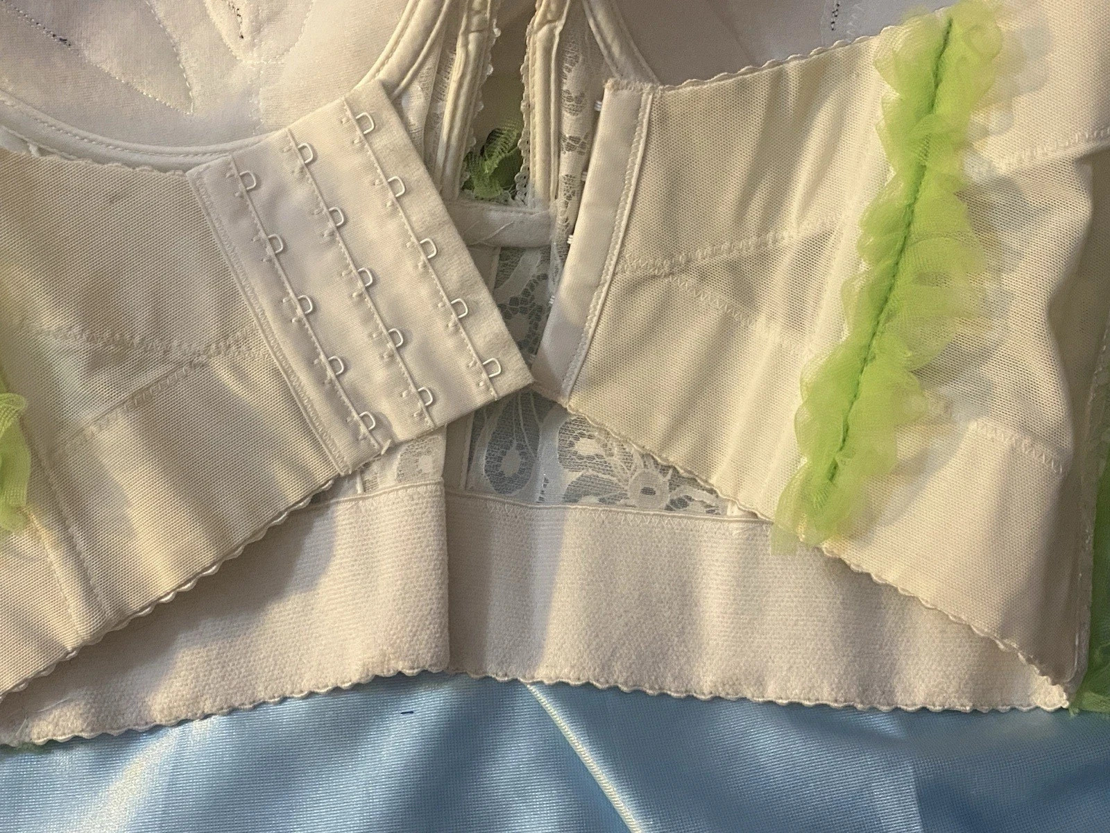 Vtg Dollcore CORSET BRA Festival BUSTIER Sissy Patchwork BOWS COACHELLA 38D