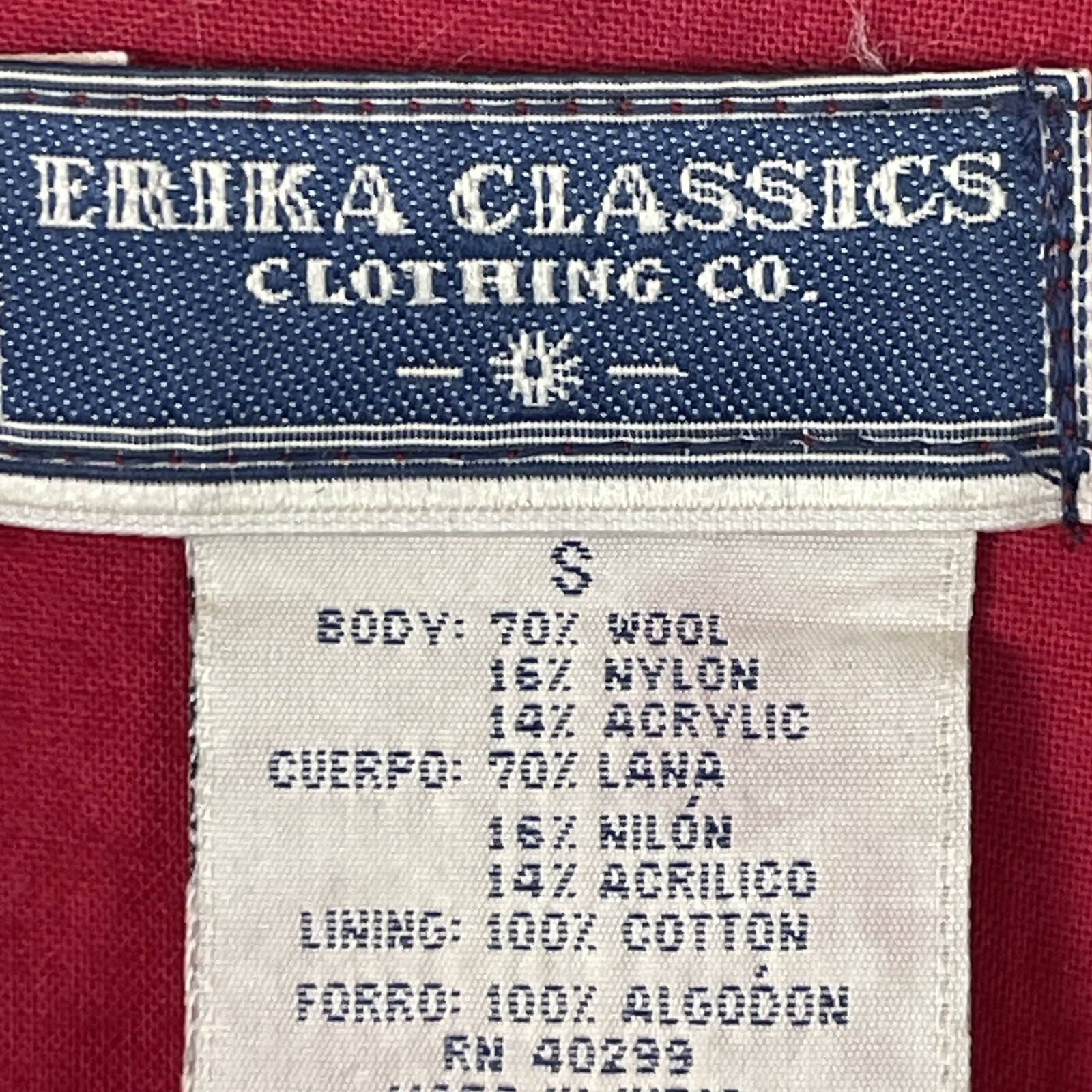Vintage Erica Classics Womens Felted Wool Bavarian Style Vest Red Size Small