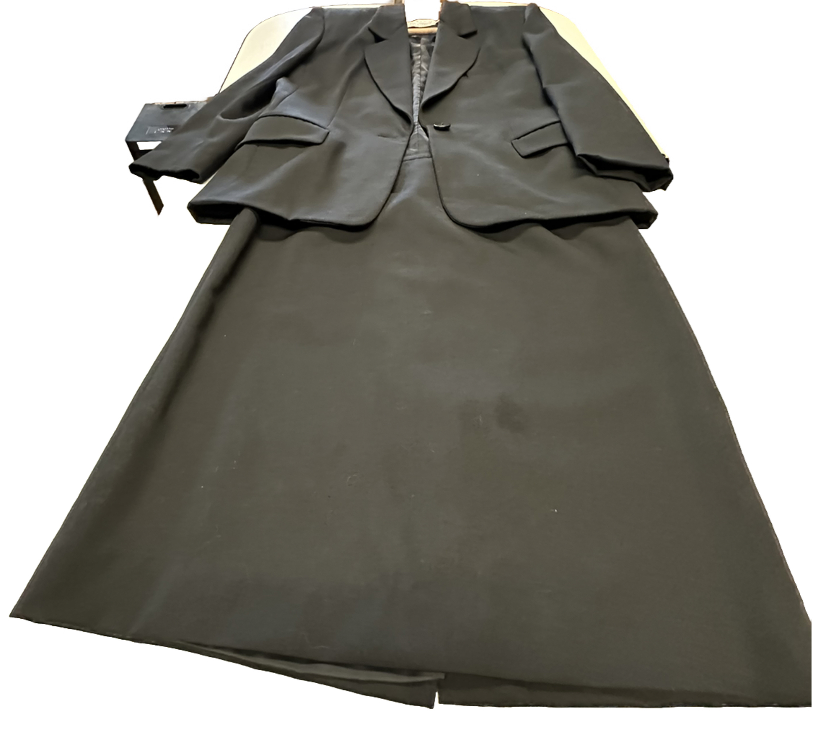 Vintage 100% Wool Blazer & Pencil Skirt Set Black Fully Lined Woman’s SZ-8