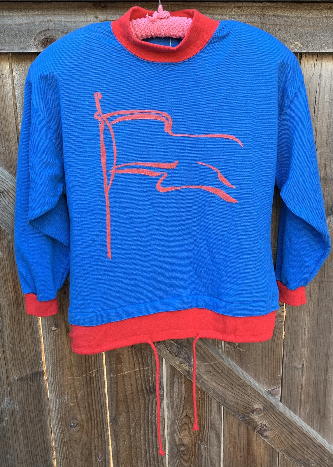 Vintage Parcours by Tan Jay Flag Graphic Sweatshirt Top 80s 1980s Original Tags