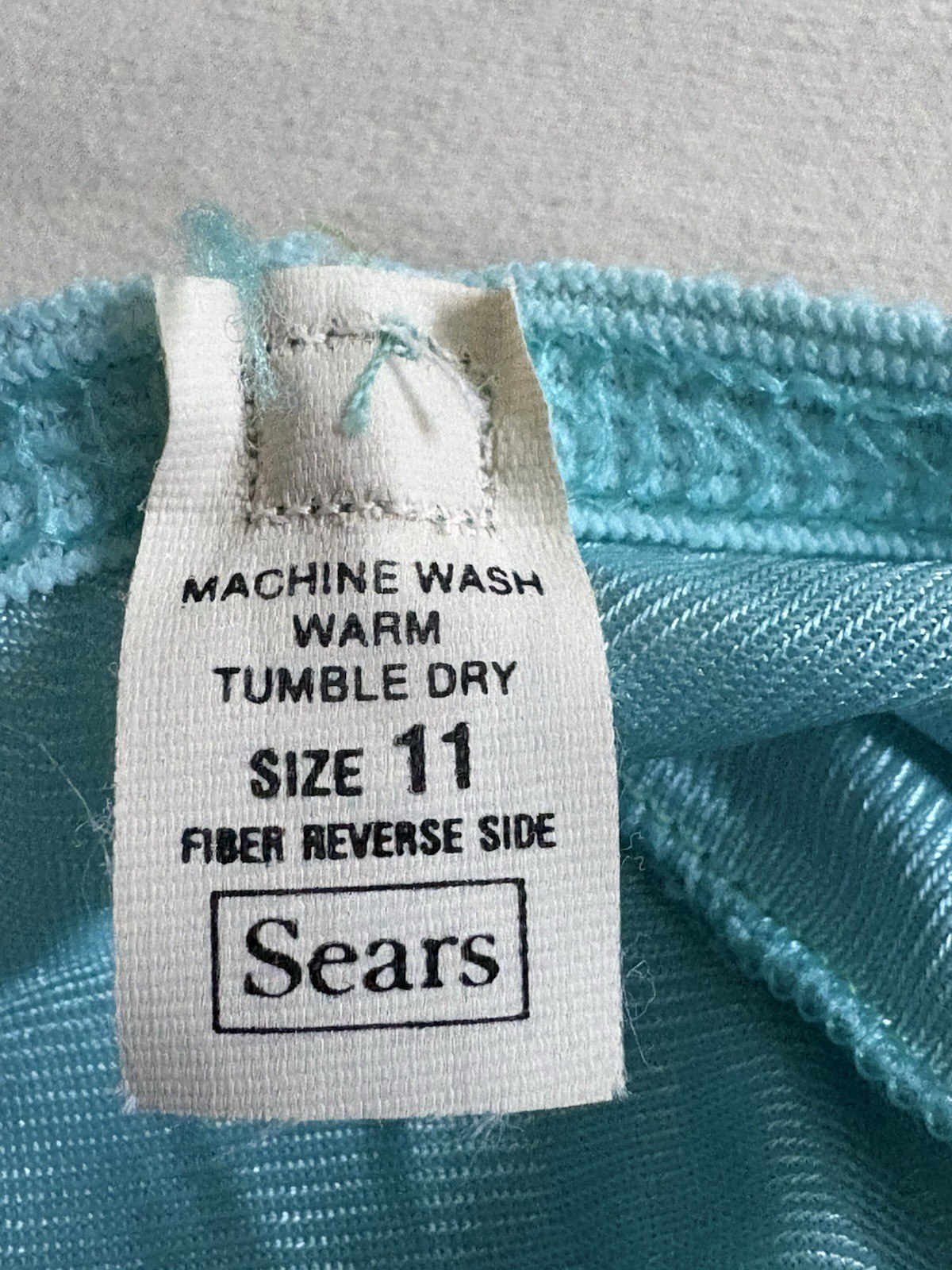 Vtg Sears Shiny Nylon Granny Panties Blue Lace Full Brief Underwear Sz 11 Gusset