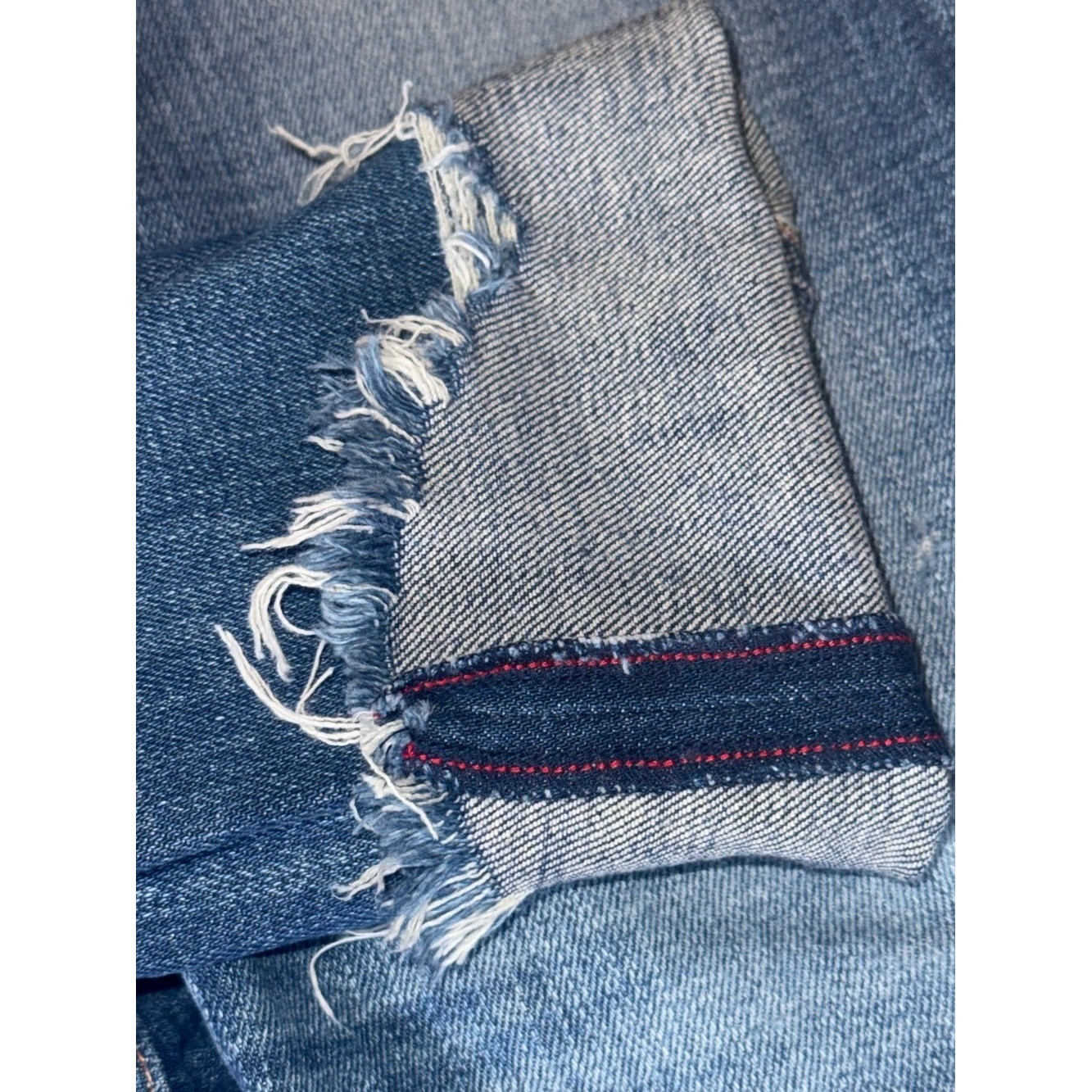 MOUSSY VINTAGE Distressed Selvedge Crop Jeans Raw Hem | Women’s 28