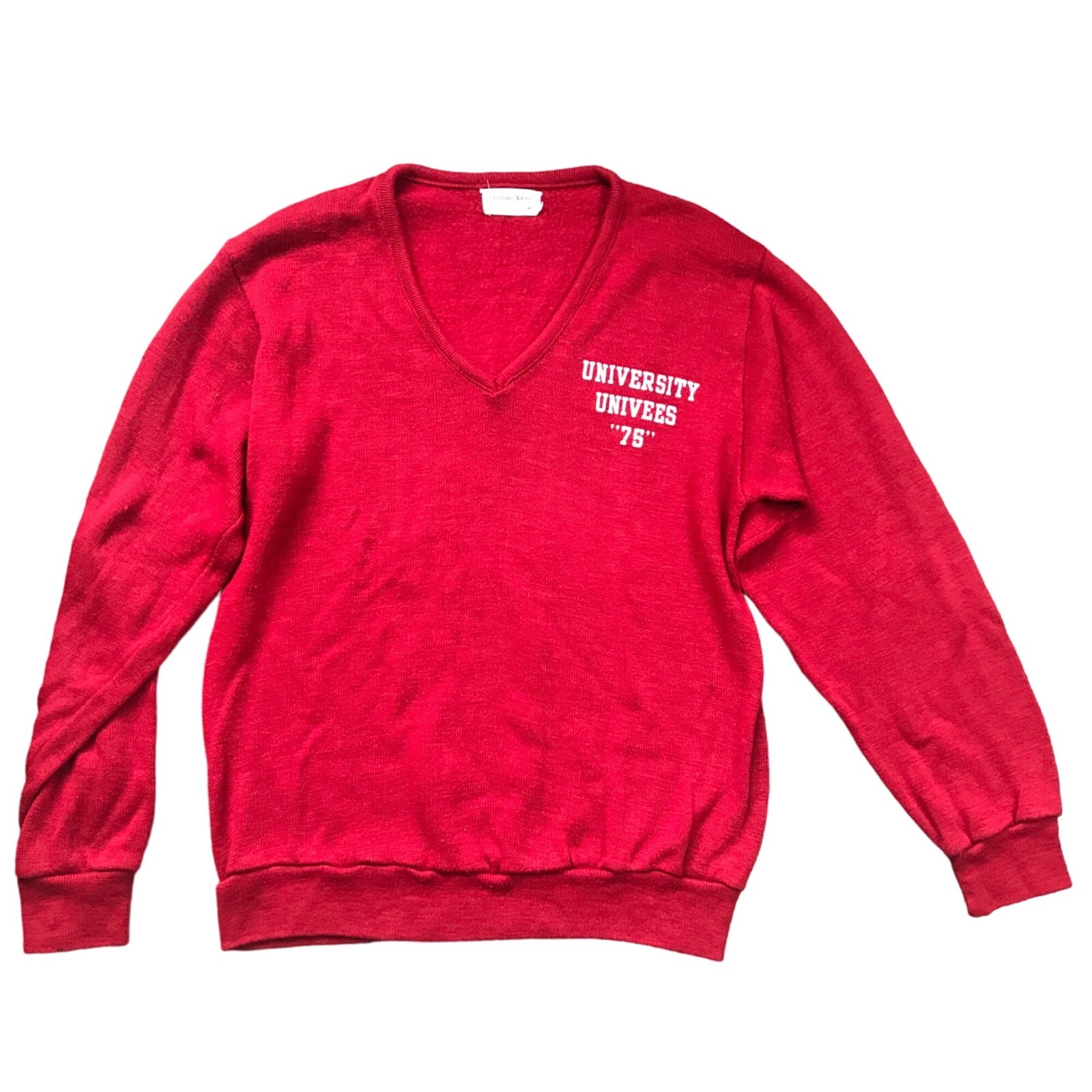 Vintage Creslan & Rayon Sweater Women’s M Red University Univees „75” Applique