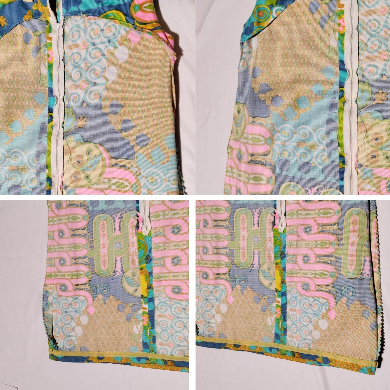 Tori Richard Hawaiian psychedelic 60s Multicolor Shift Dress Sz 12 Vtg