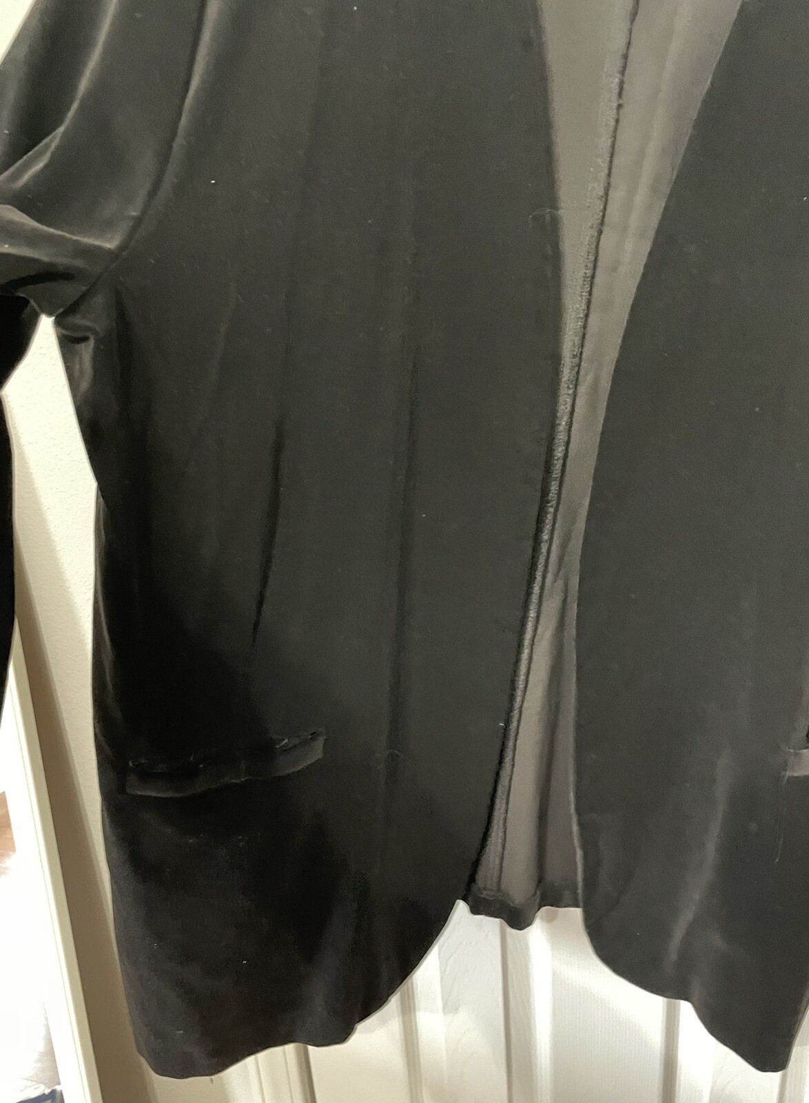 Vtg. Women’s Evening Jacket Wrap Black Velveteen Blazer Measurements Below
