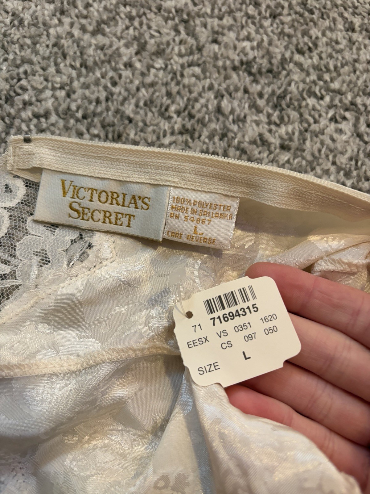 NWT Vintage Victoria’s Secret Gold Label Cream Lace Bridal Teddy Lingerie Size L
