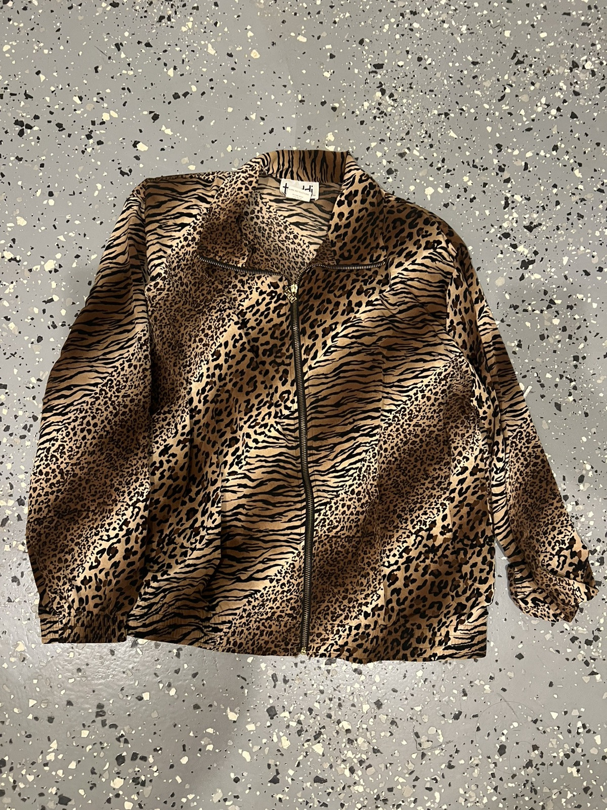 70s Teddi Of California Leopard Animal Print Top Blouse Sheer Vintage