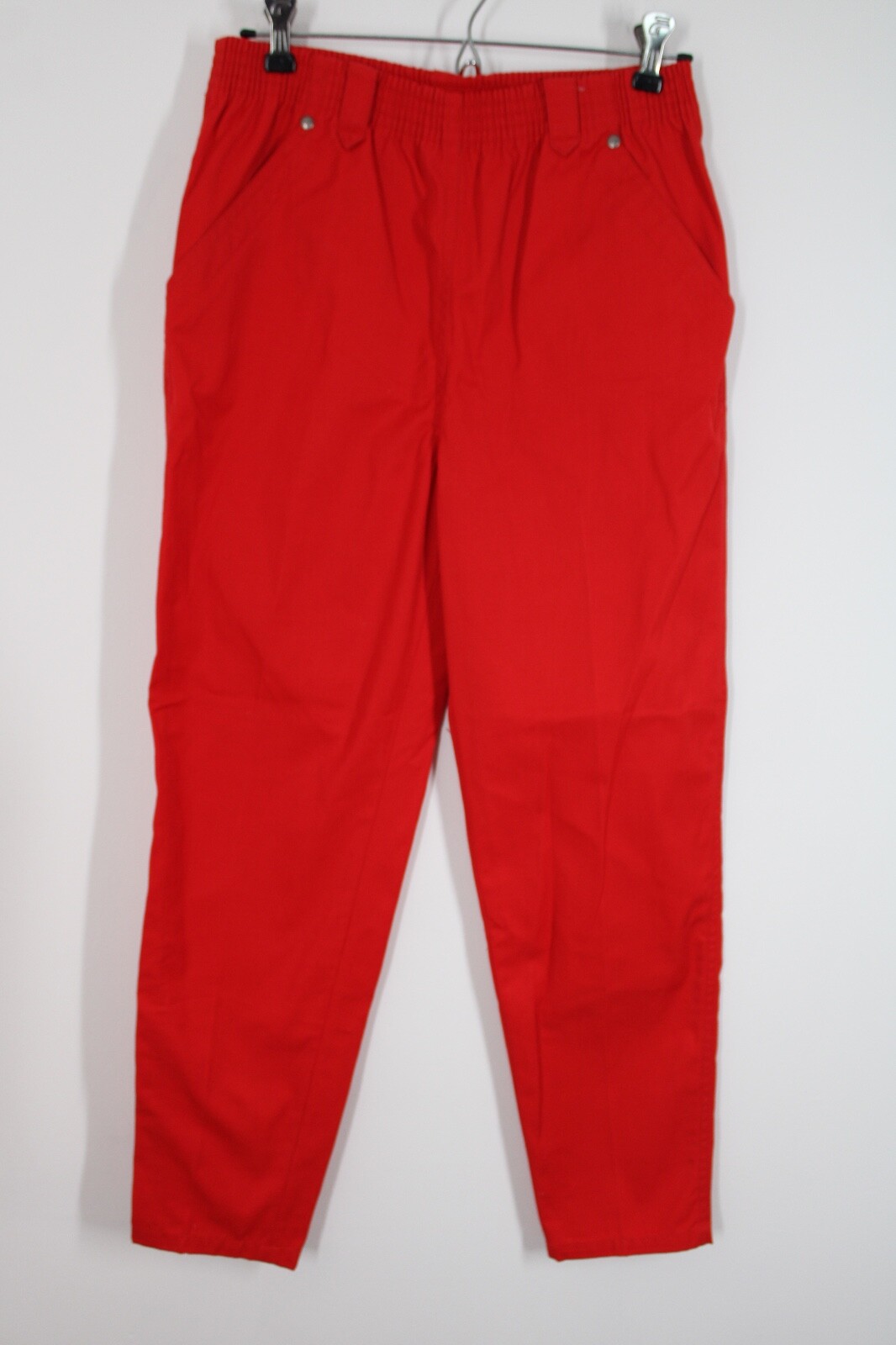 Vtg 80s PS Gitano 6 Short Red Elastic Waist High Rise Tapered Leg Pants