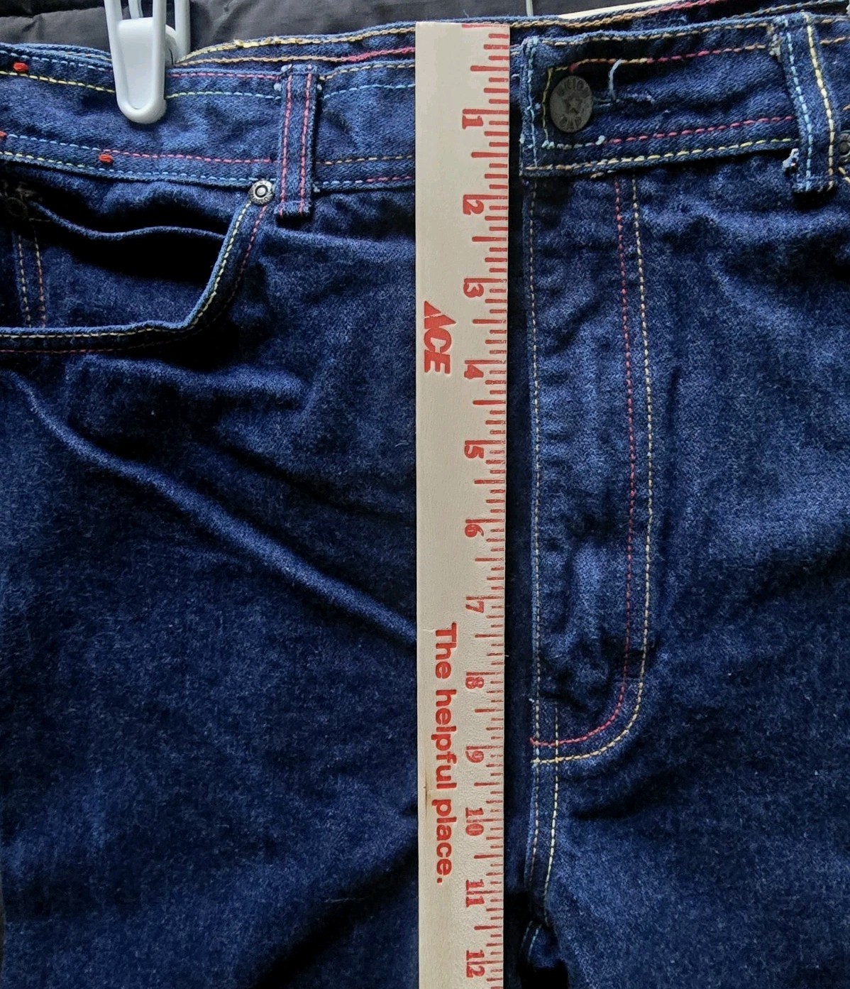 Union Gap Wide Flare Leg Jeans Multicolor Stitching Pocket and Side Seams