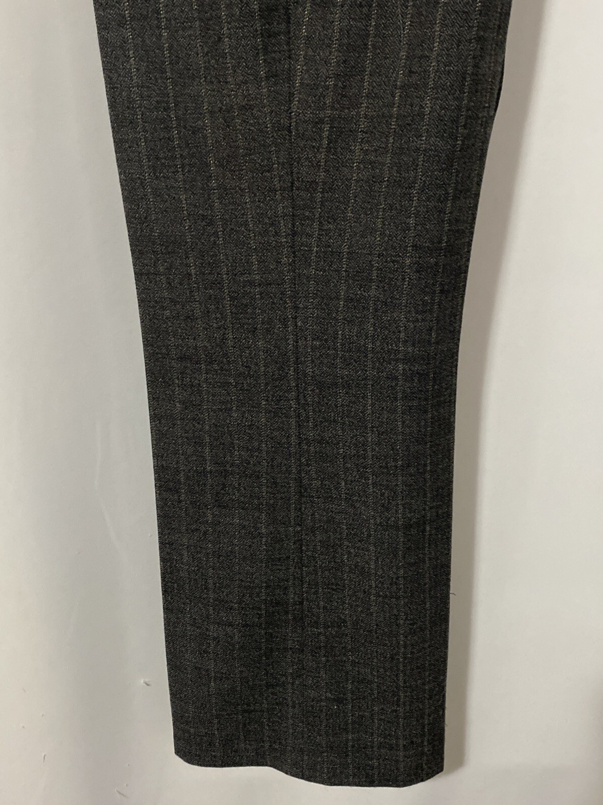 VTG Classic Tailored Pants Wide Leg Wool Sparkle Grey Pin Stripe SZ 10/12 Lined
