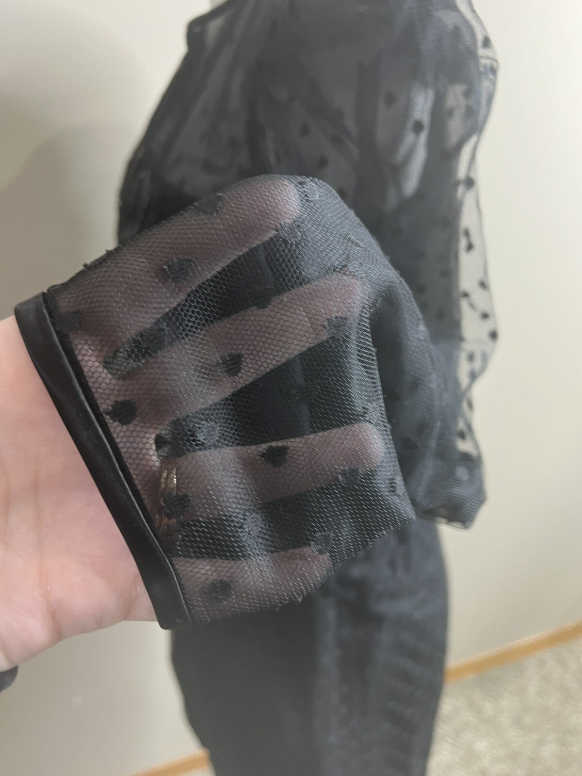 Vintage Nuit Black 1980 Prom Dress Sheer Overlay 6 Halloween Wednesday Adams