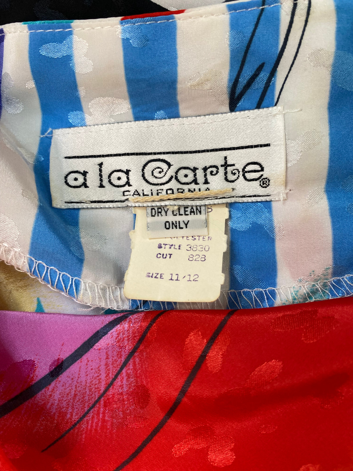 Vintage Ala Carte California Belted Multicolor Light Weight Dress sz 11-12