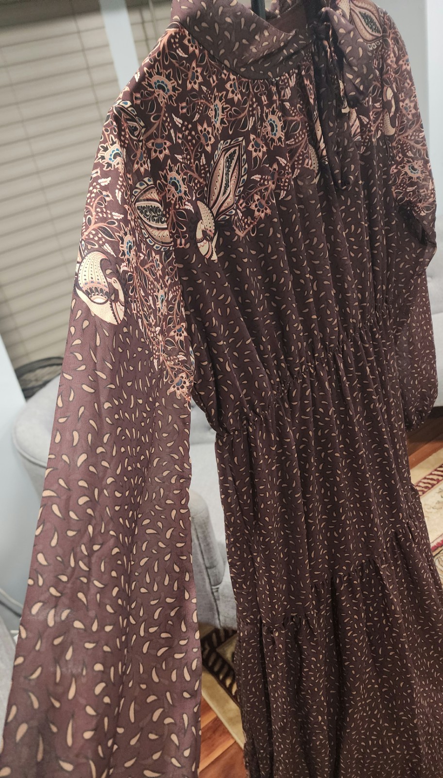 brown floral maxi dress