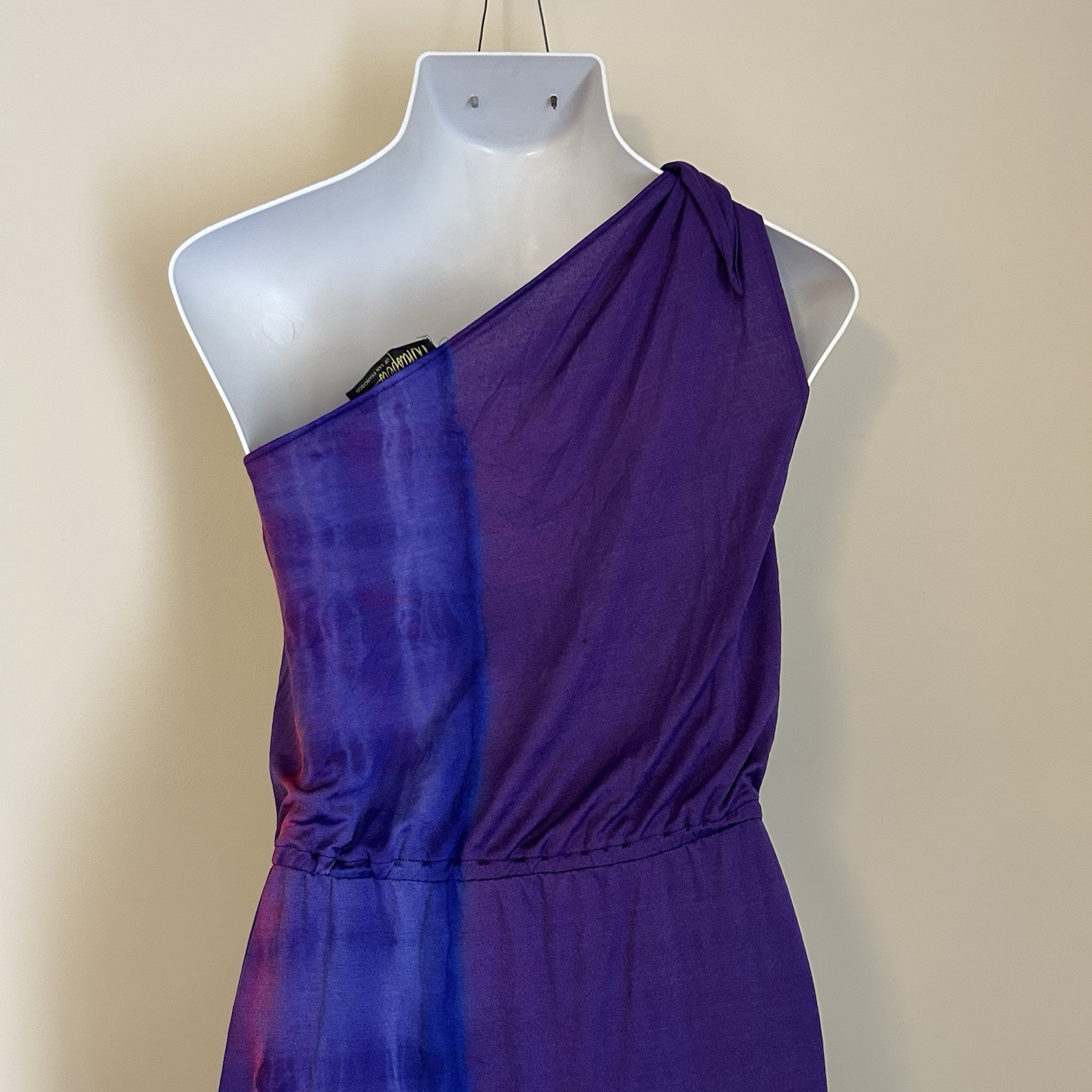 Vintage Whispers Size 10 Goddess Gown Lingerie One Shoulder Purple Nightgown