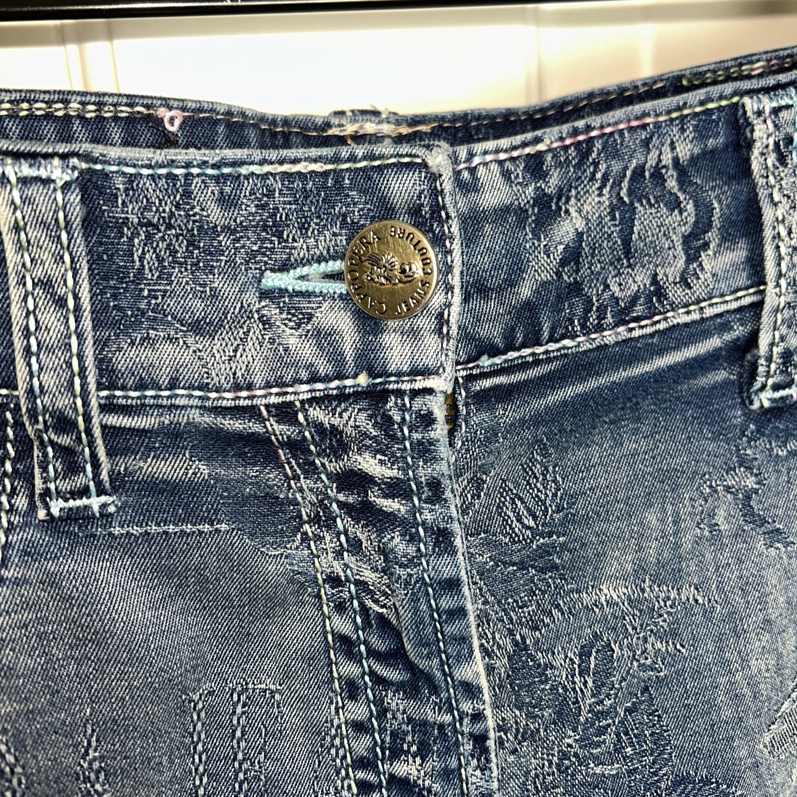 RARE VTG Cappopera Jeans Couture, Italian, Y2K/ 90’s, Brocade Design, 30” x 31”