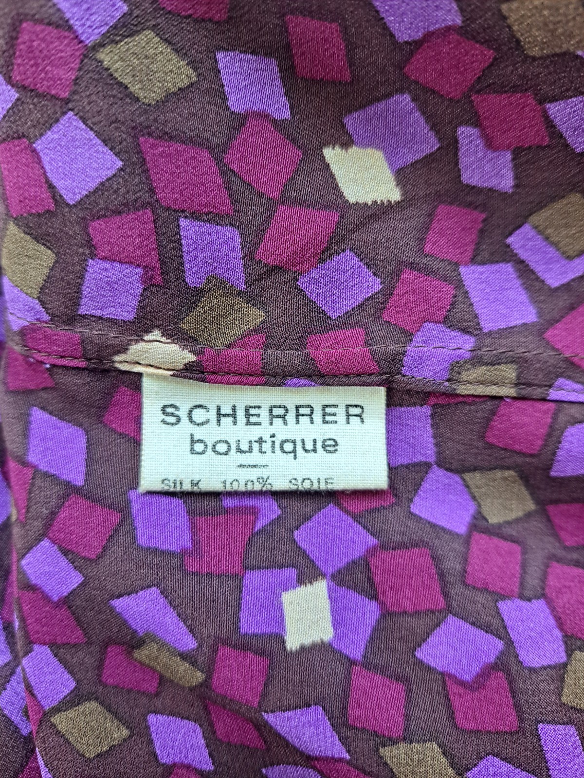 Vintage 1980s Jean-Louis Scherrer Boutique 2-Pc Dress Purple Silk Sz 42 Bow