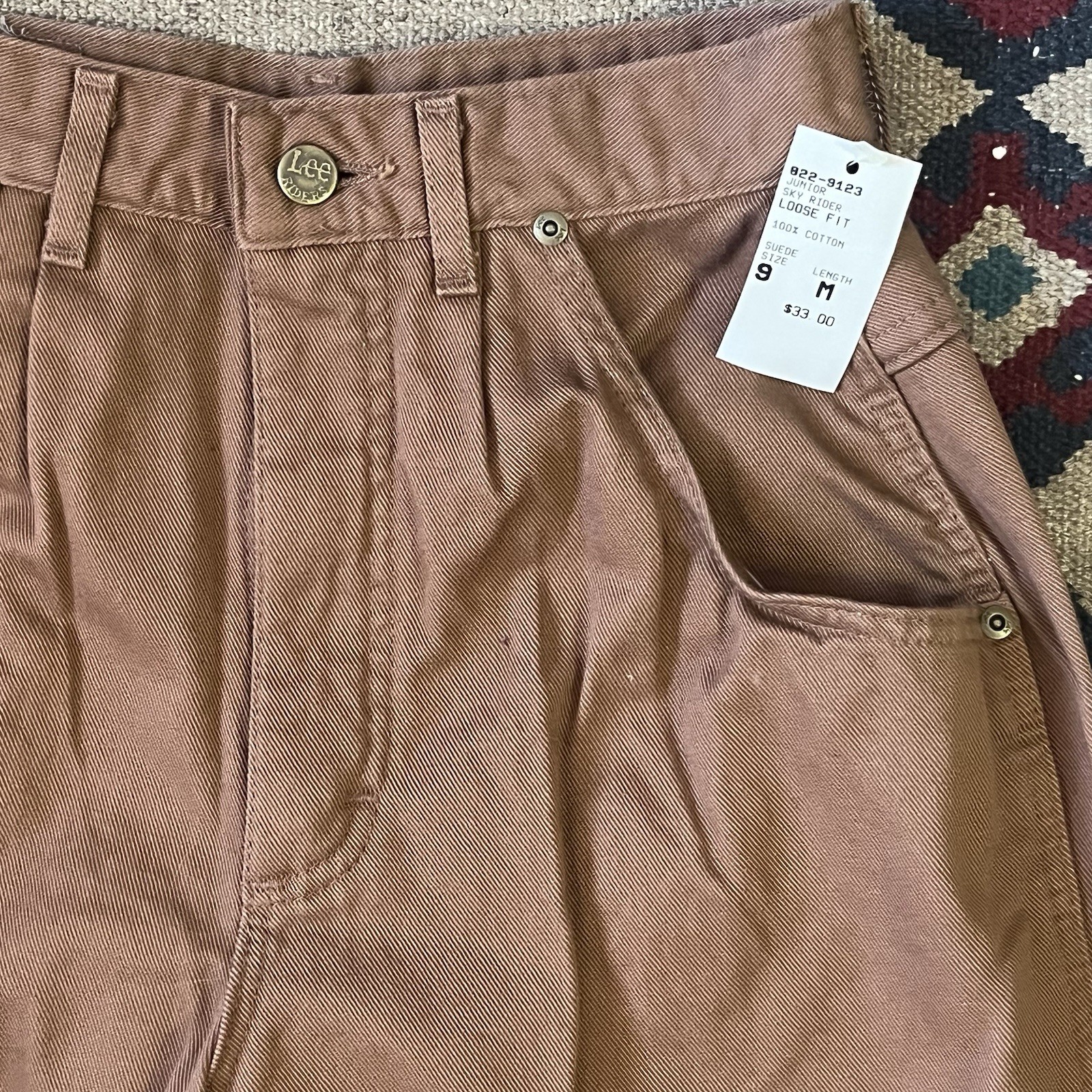Vintage 90s Lee Sky Riders Jeans Women’s 9 M Brown Loose Fit USA Made New NOS