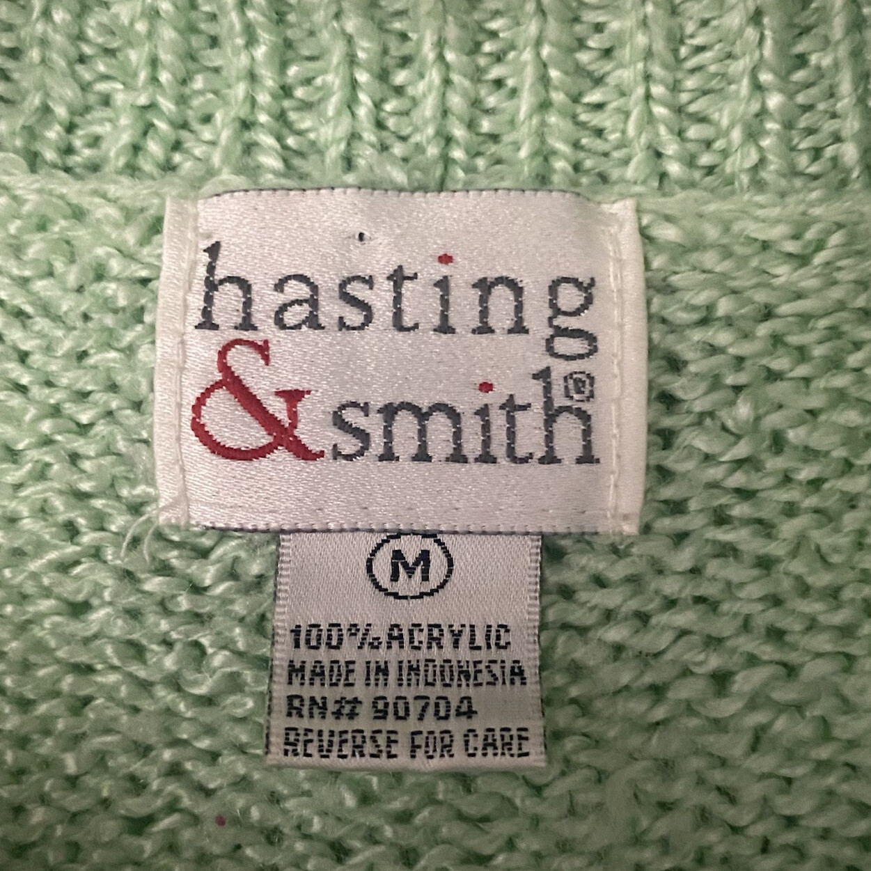 Vintage Hasting Smith Sweater Medium Soft Girl Aesthetic Mint Green Cable Knit