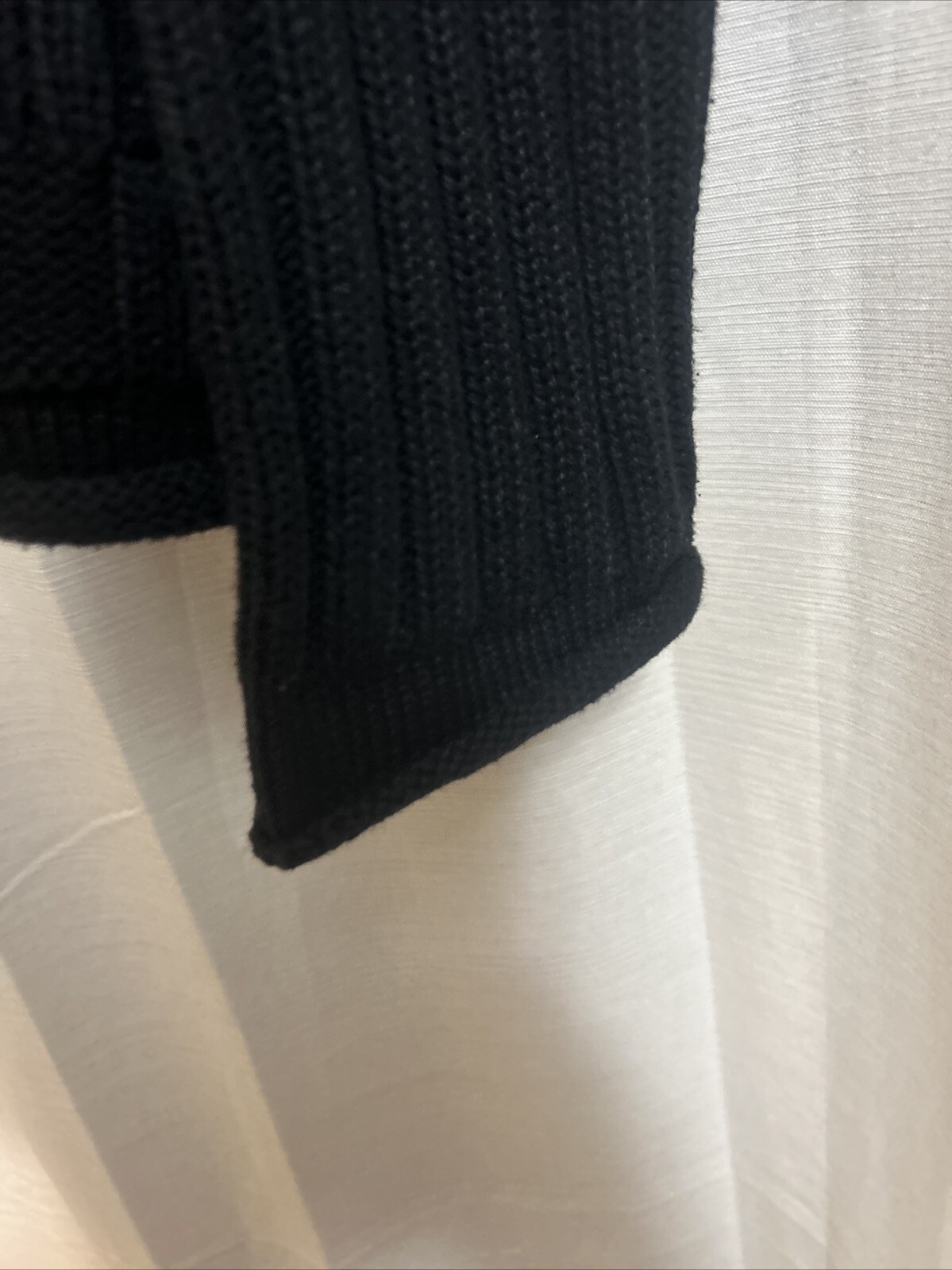 Beldoch Popper USA M Black Long Sleeve Knit Sweater Vintage Cotton Mall Hair T4