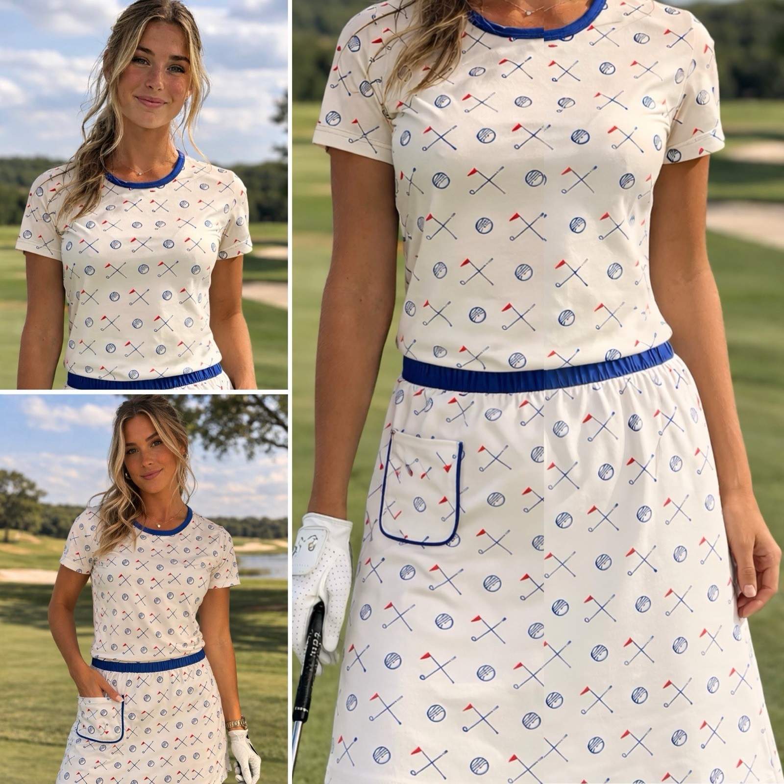 VTG Women’s Vested Gentress M Golf Print Outfit 10 Country Club Preppy Novelty