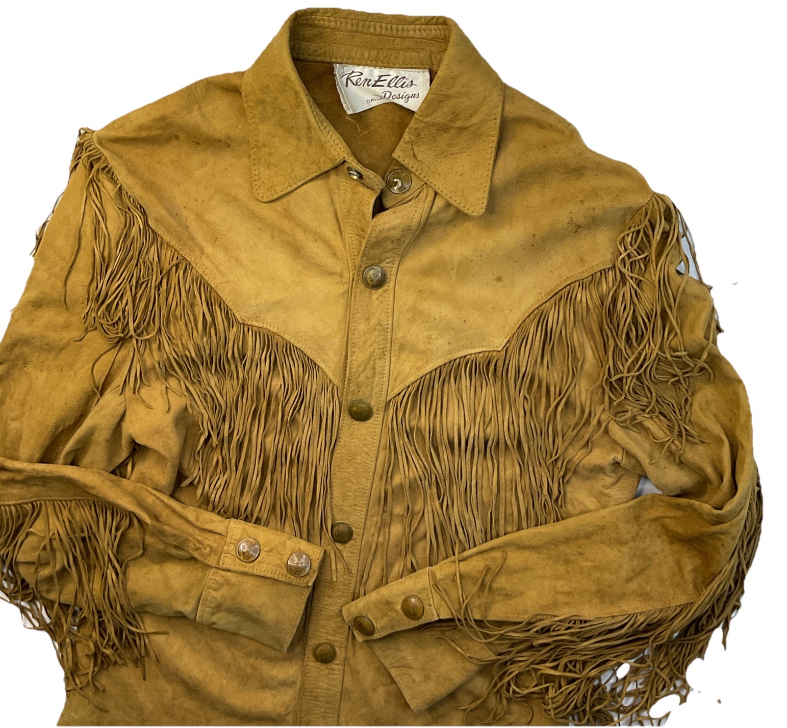 Vintage Ren Ellis Leather Shirt Sz Medium Indian Head Penny Western Texas
