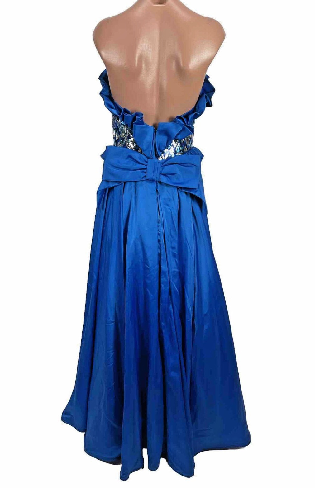 Vintage 80s VICTOR COSTA Sakowitz Crisp TAFFETA Sequin Ball GOWN Formal Dress 4