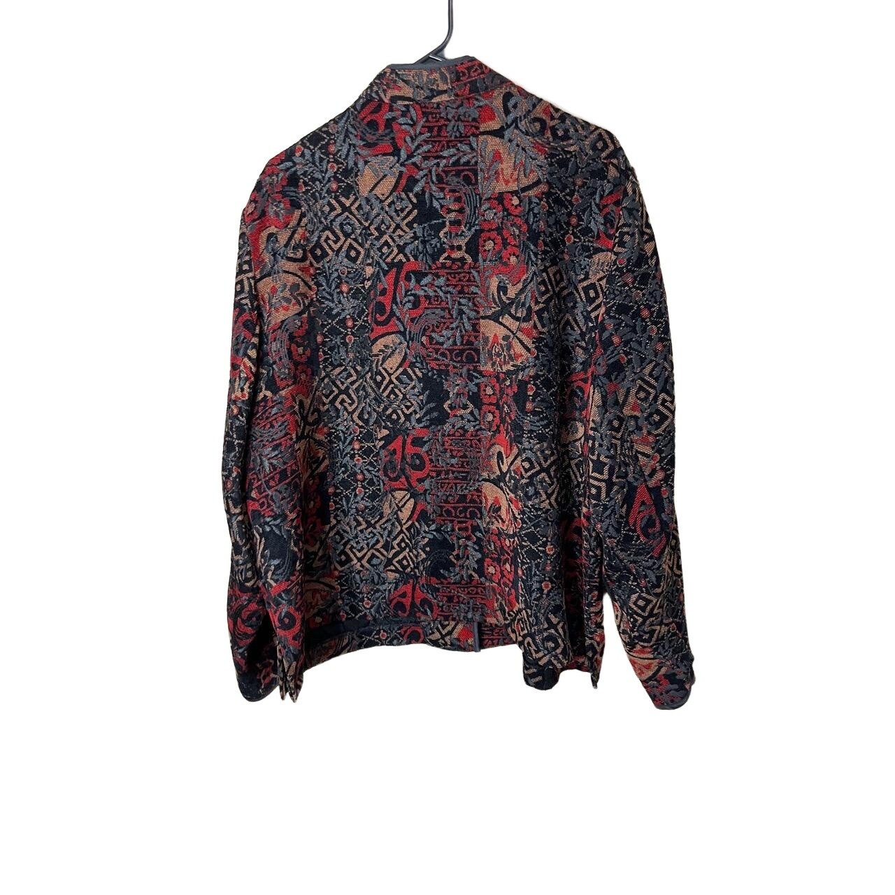 Vintage Briggs New York Multicolor Button Front Pattern Tapestry Jacket Size 18W