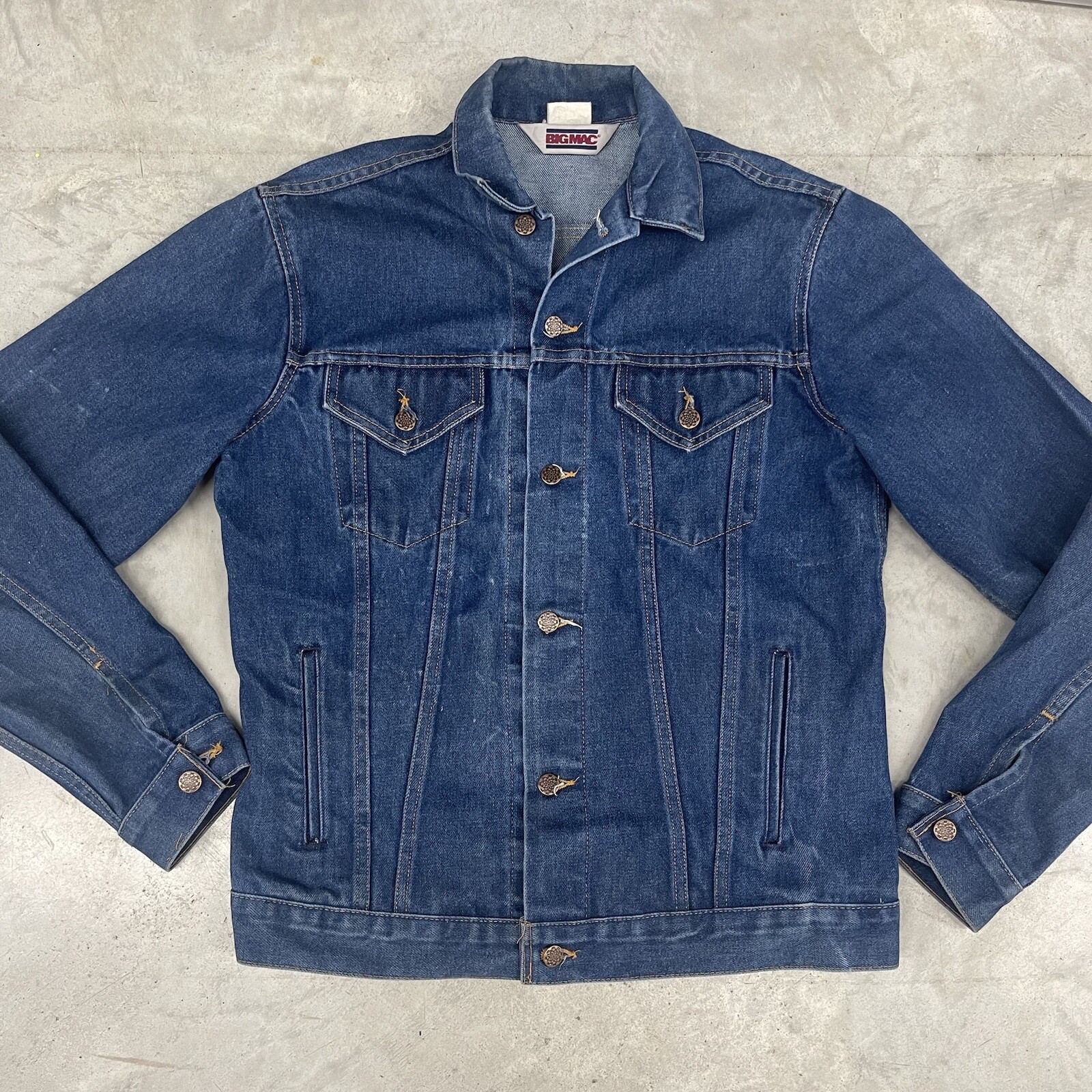 Vintage 80s Sears Big Mac Jean Jacket Large Regular Wash USA