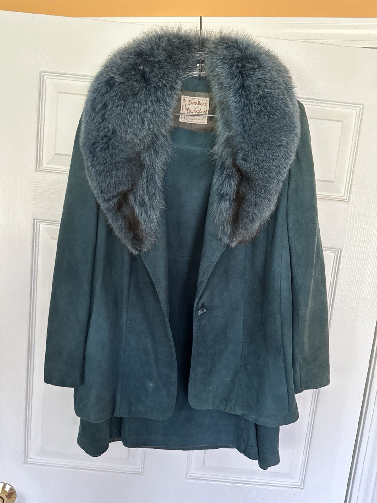1960s Suede Skirt Set With Fur Collar