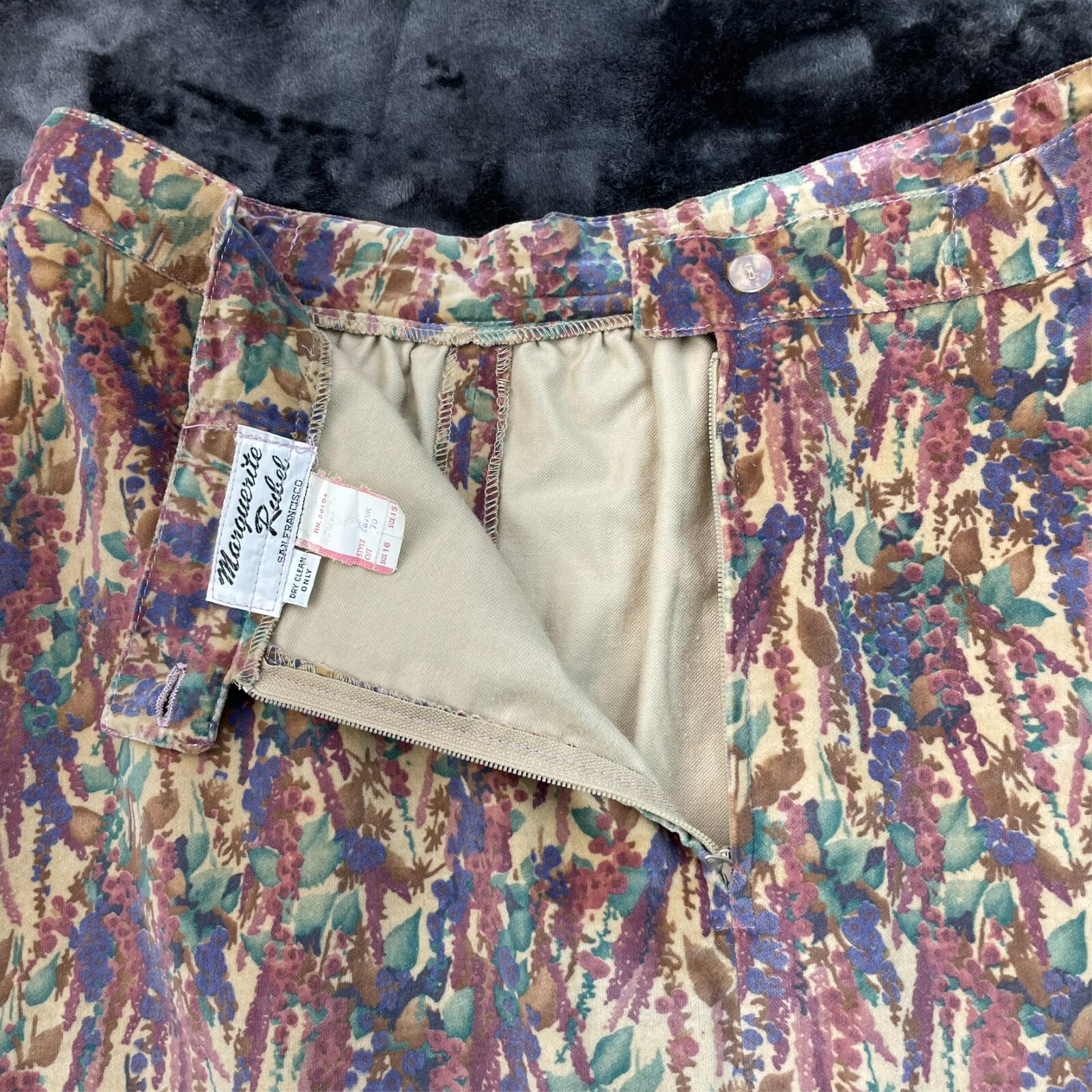 Marguerite Rubel San Francisco Vintage Skirt Size 16 Retro Floral Trad Wife