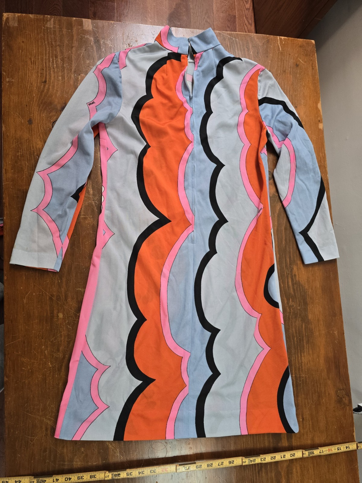 60’s Domani Knits Polyester Hippie Mod Dress Sz~12/L w/ matching belt