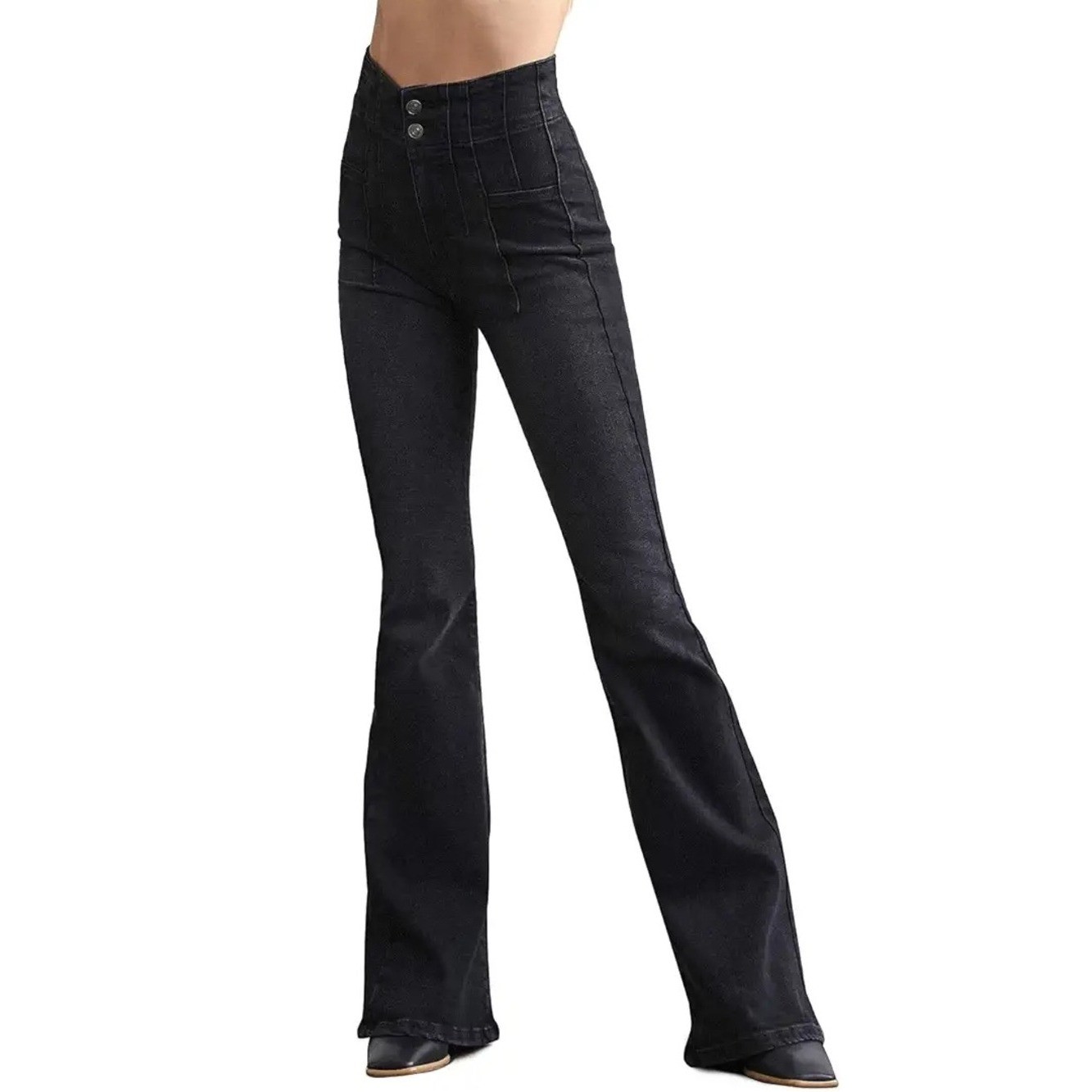 Free People Jayde onyx flare jeans retro festival stretch girlhood grunge