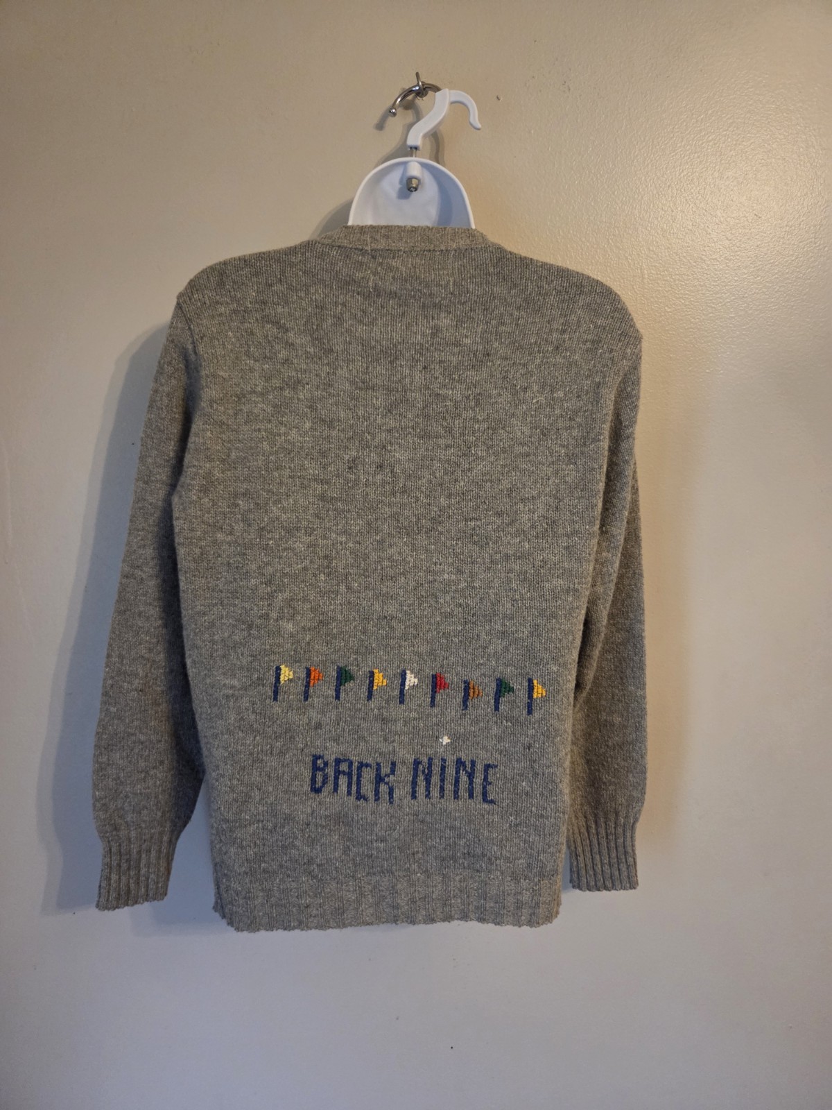 Vintage 80s Scotch Nap Old Colony Front Nine Back Nine Gray Sweater