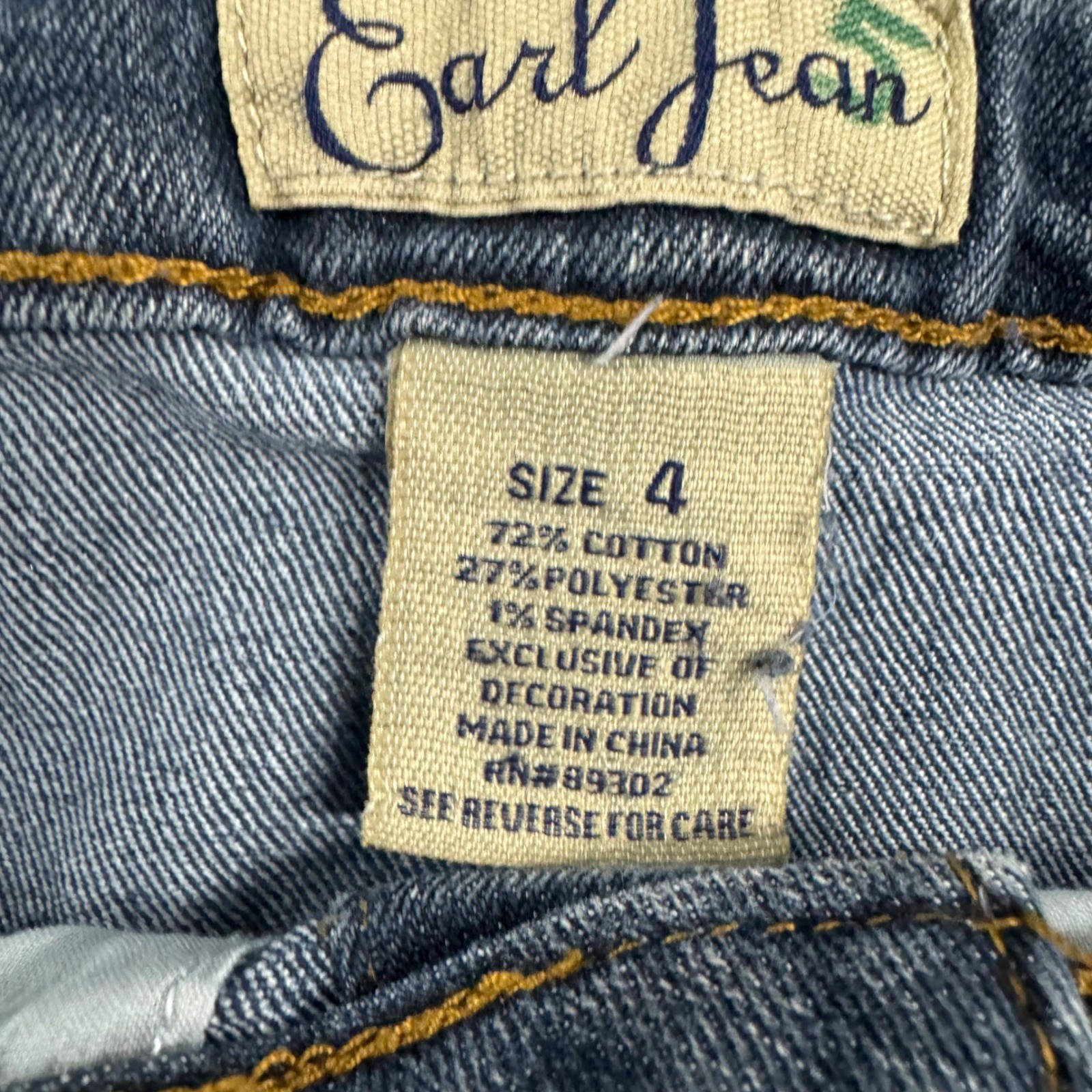 Earl Jeans Denim Mini Skirt Pleated Buttons S/4 Western Y2k Cowgirl Retro VTG