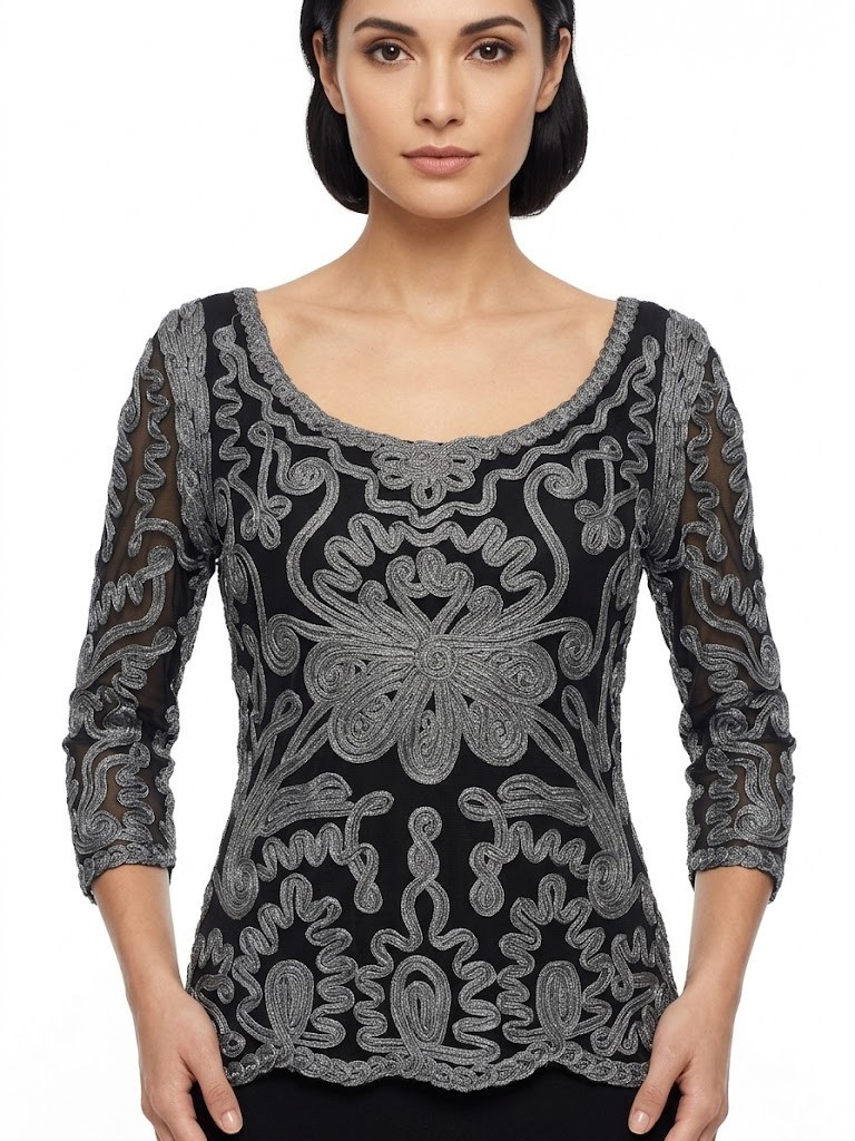 Vintage Cartise International 3D Paisley Knit Sz 14 L XL Dark Fairy Whimsygoth