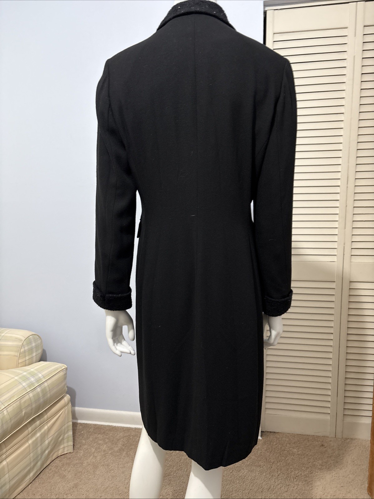 Vintage Kasper for A.S.L Chic Black Dress Buttons Down The Front Pockets Sz 8P