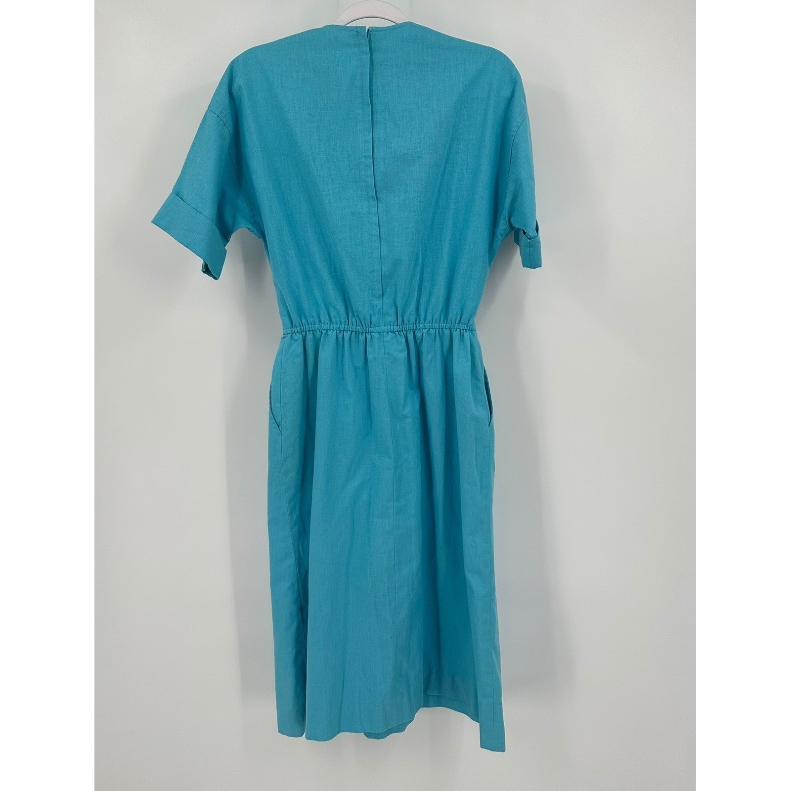 Mr Jack Womens Vintage Chore Dress Size L Minimalist Mid Century Mod Teal