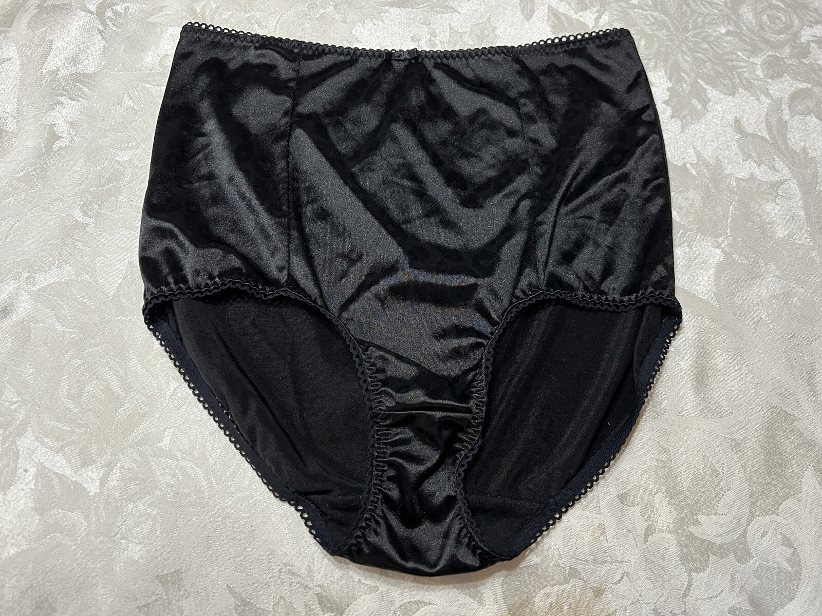 Vtg MARILYN MONROE 7159-49 Second Skin Satin 2X Black Leopard Panties #219