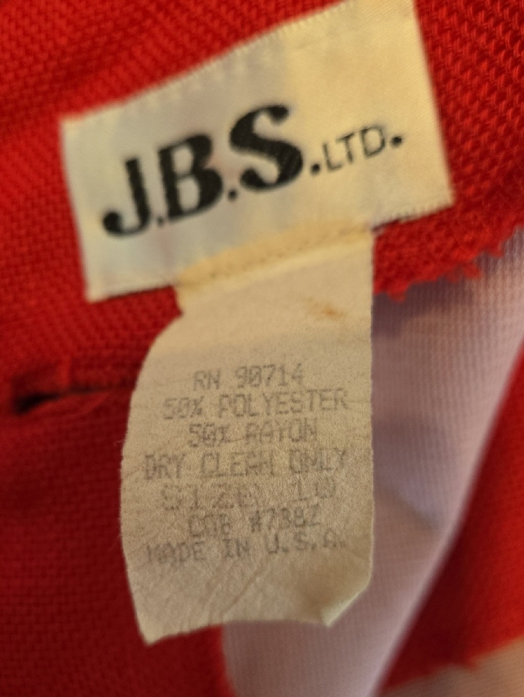 J.B.S. Sleeveless Vintagr Jackie O 60s Bright Red Sleeveless Button Back Top