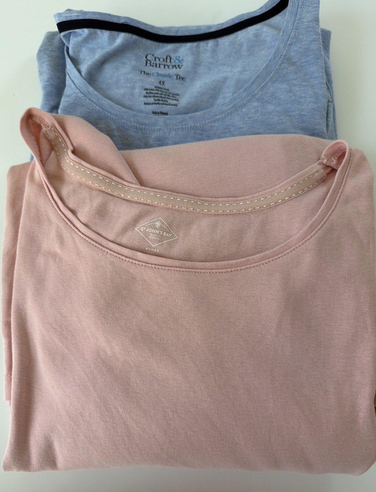 2 large shirts 4X St. John’s /croft & Barrow blue and pink